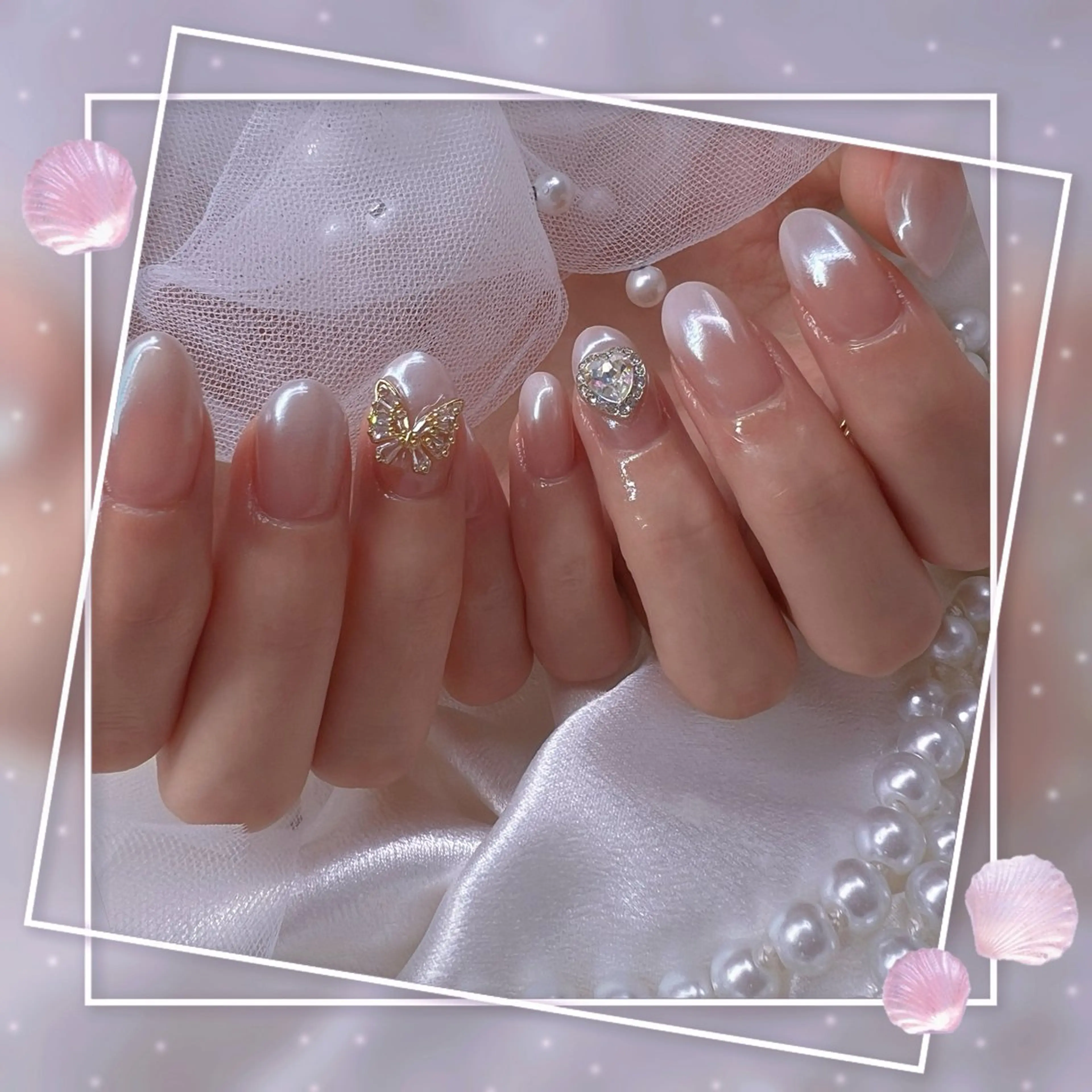 ネイル チークネイル ガーリー グラデーション マグネットネイル ピンク ハンドネイル Chill Nailsalonのネイルデザイン