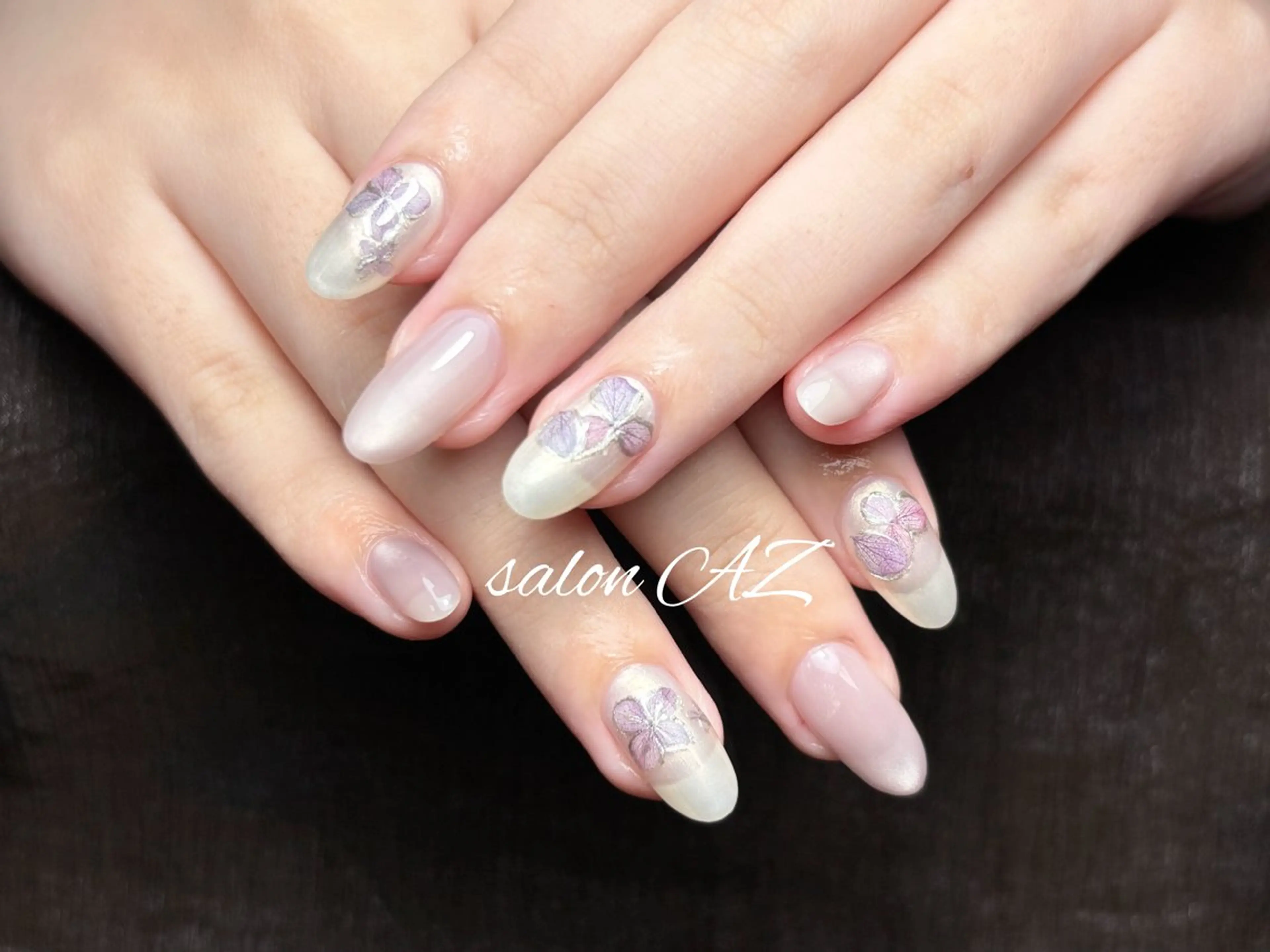 ネイル 桜ネイル 長さ出し フットネイル フレンチネイル ジェルネイル salon AZのネイルデザイン