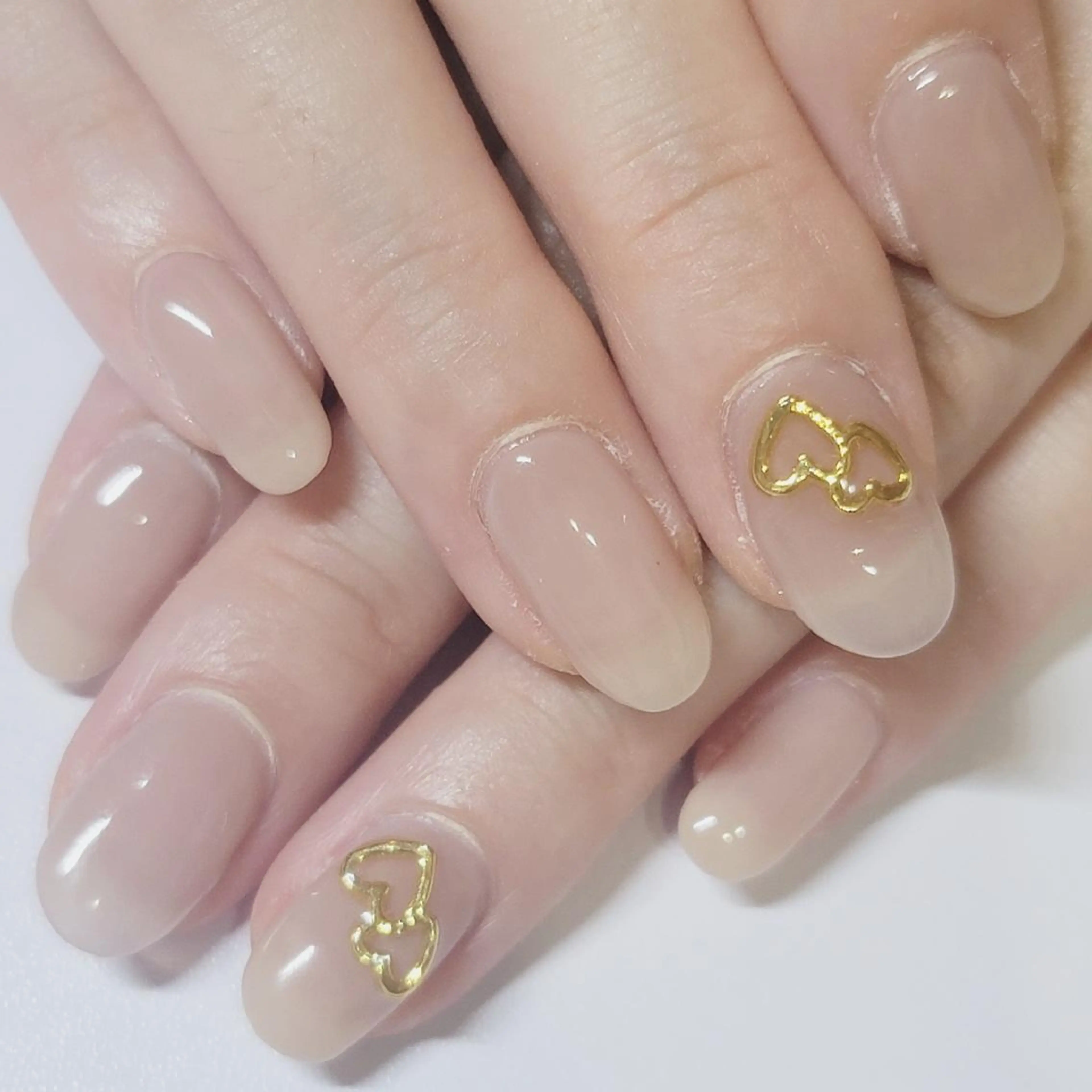 ネイル クリアネイル ハート ワンカラーネイル ハンドネイル よしだ ひろきのネイルデザイン