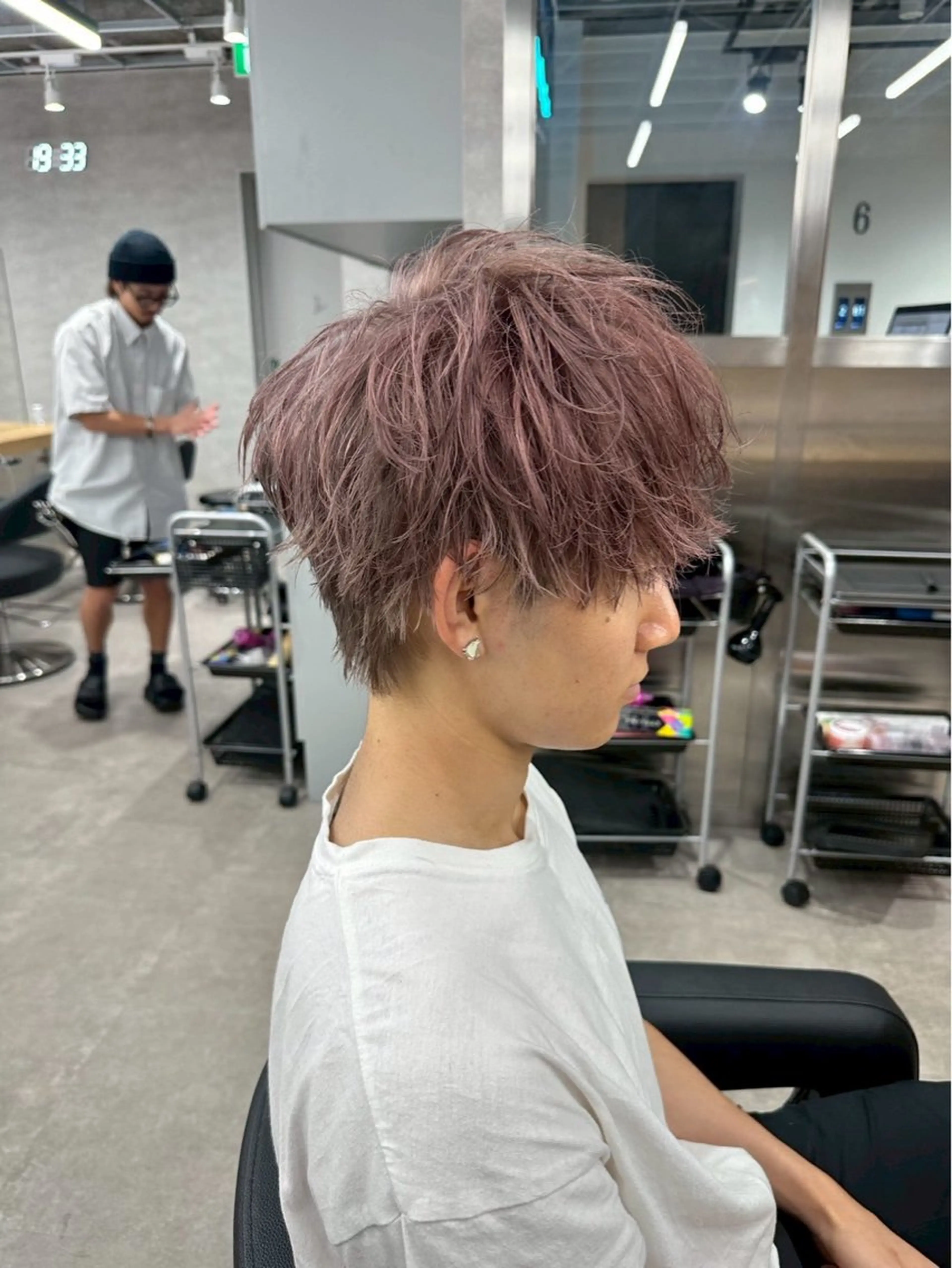 カラー メンズ ベージュカラー ピンクカラー ピンクベージュ パーマ特化/ MANARUのヘアスタイル