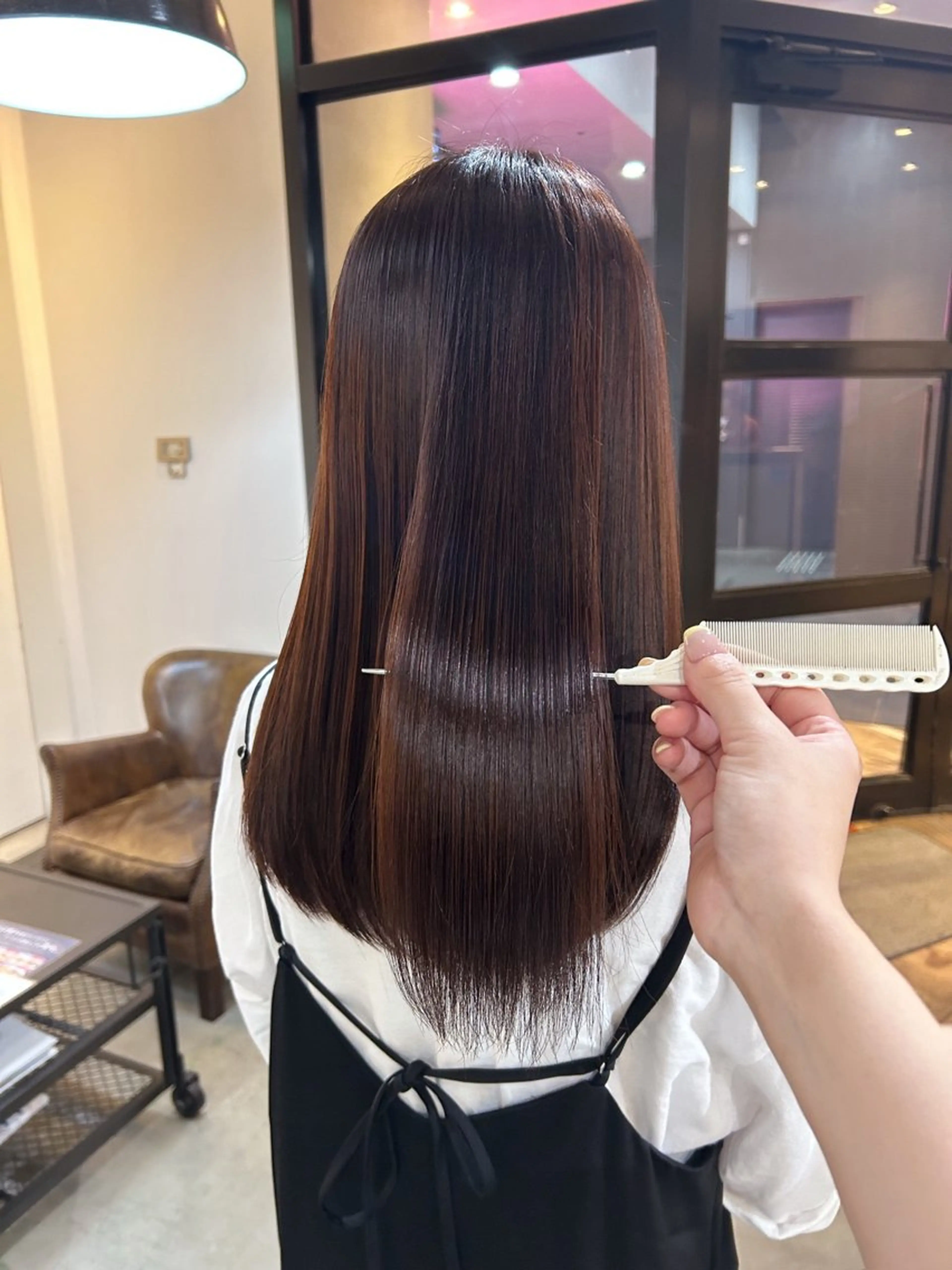 ロング 髪質改善 酸性ストレート カット ヘアカラー 縮毛矯正 透明感カラー/ 髪質改善✨️💞萌愛のヘアスタイル