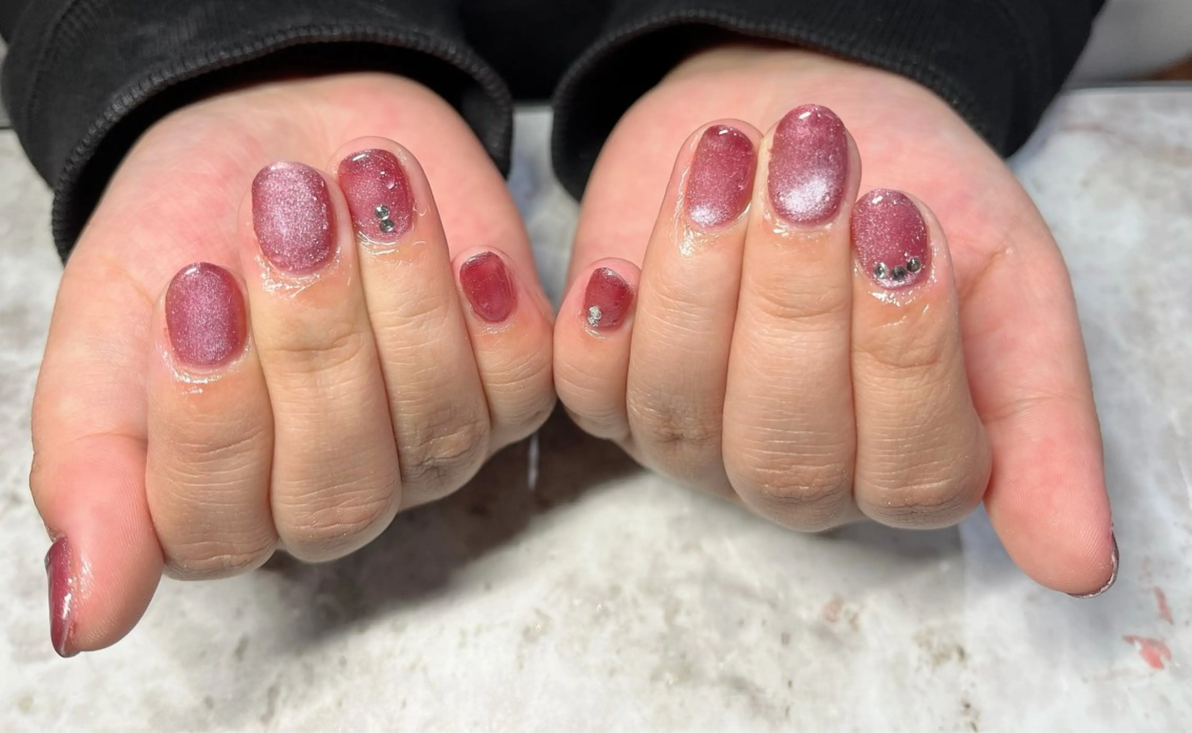 ネイル 長さ出し マグネットネイル ハンドネイル Nail ecxia ／Reikaのネイルデザイン