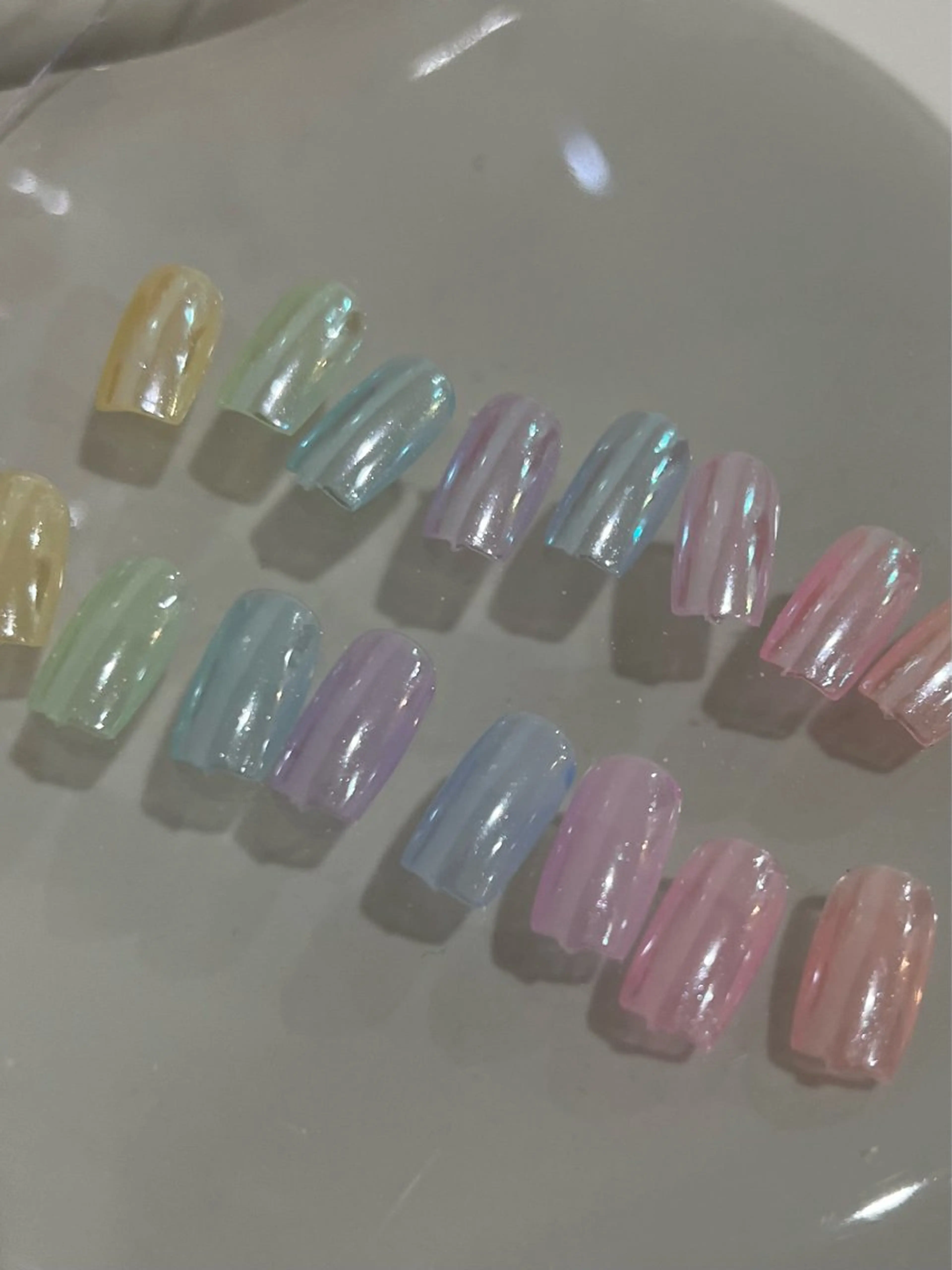 【オフ有🌼】パステルオーロラネイル🫧の写真