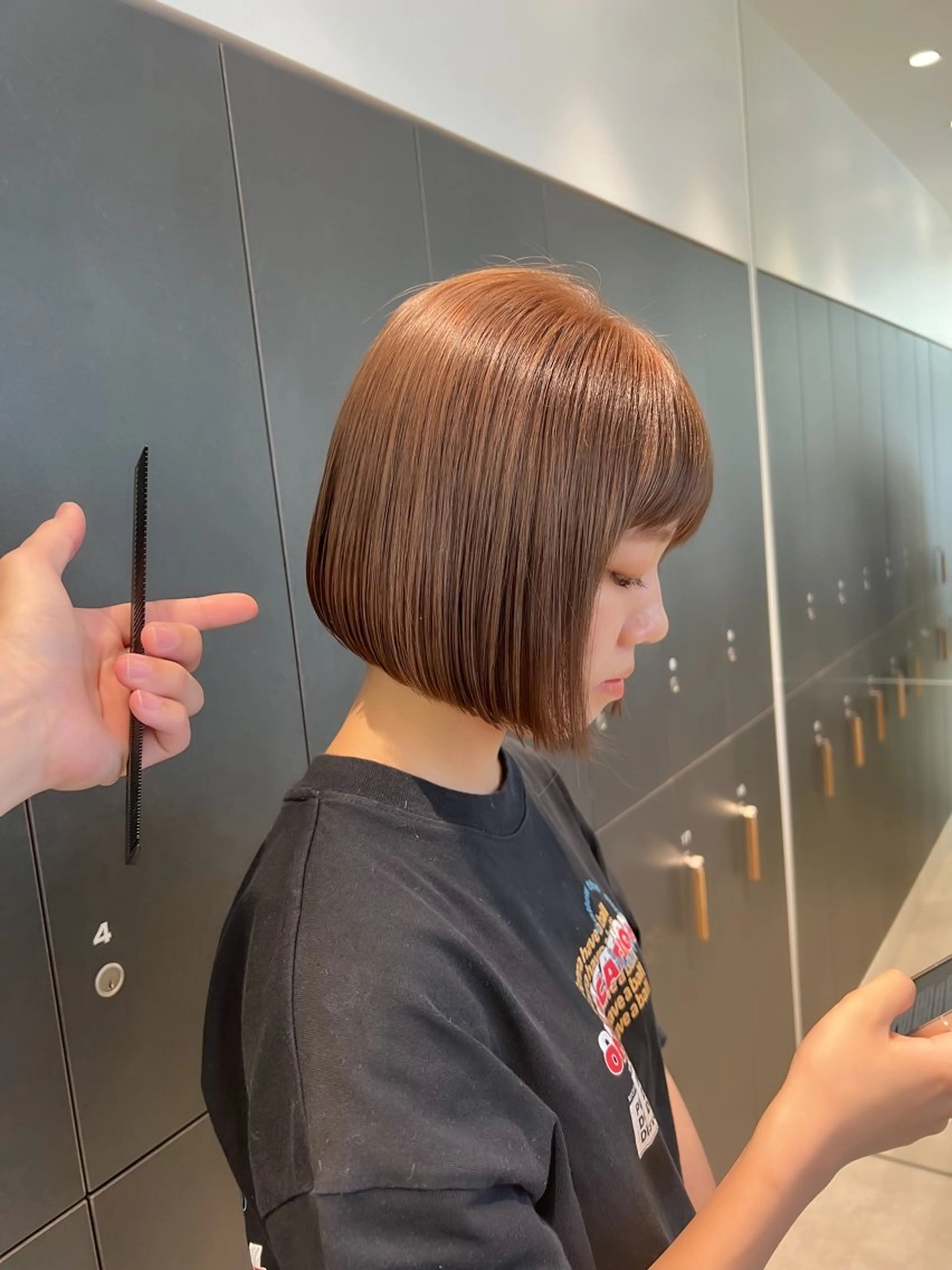 ミディアム カット ヘアカラー トリートメント ボブ/縮毛矯正 髪質改善/もえるのヘアスタイル