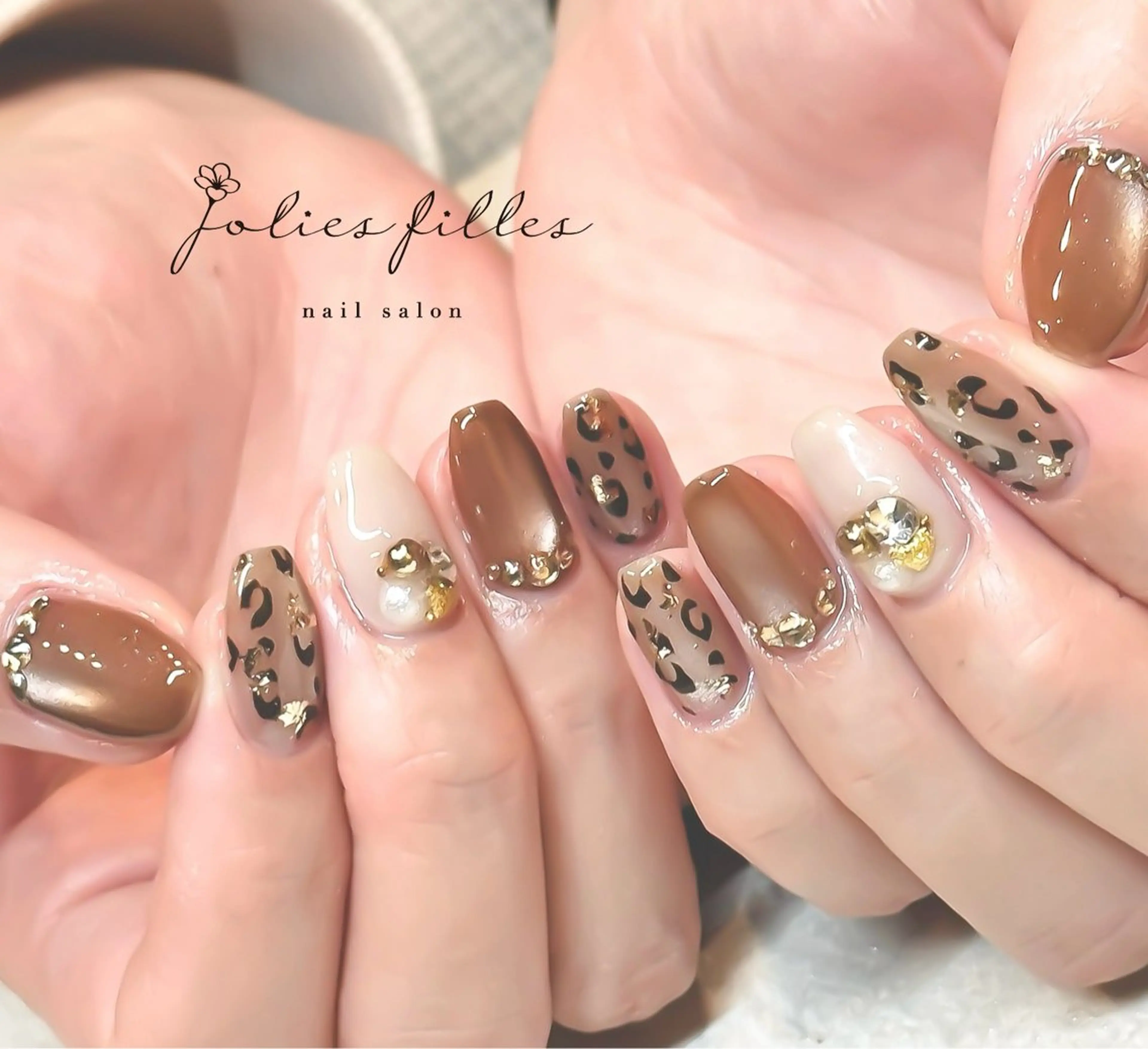 ネイル アニマル柄 ハンドネイル ジョリフィーユ本店 中山のネイルデザイン