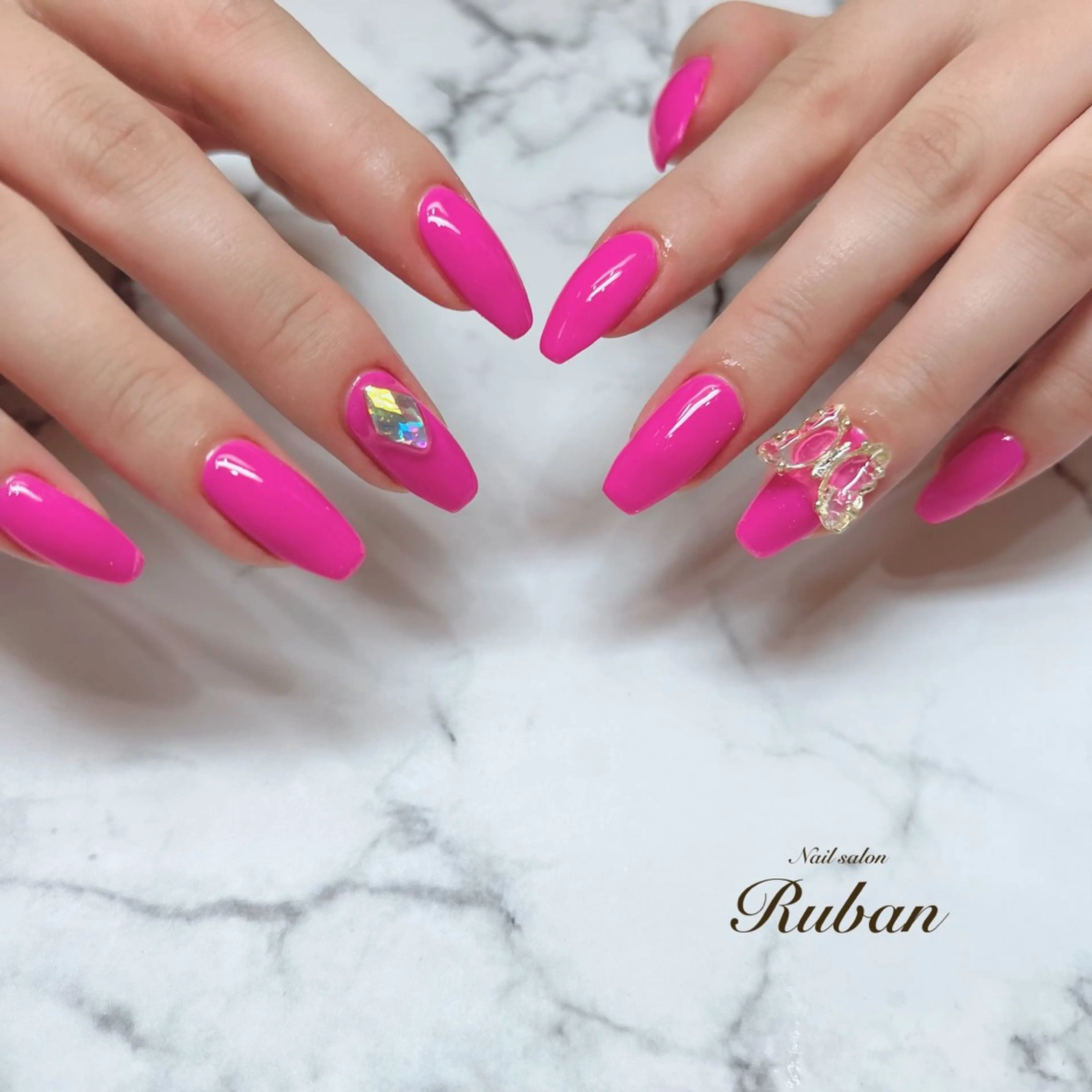 ネイル ロングネイル ワンカラーネイル ハンドネイル Nail salon Ruban所属・Nail salon Rubanのネイルデザイン