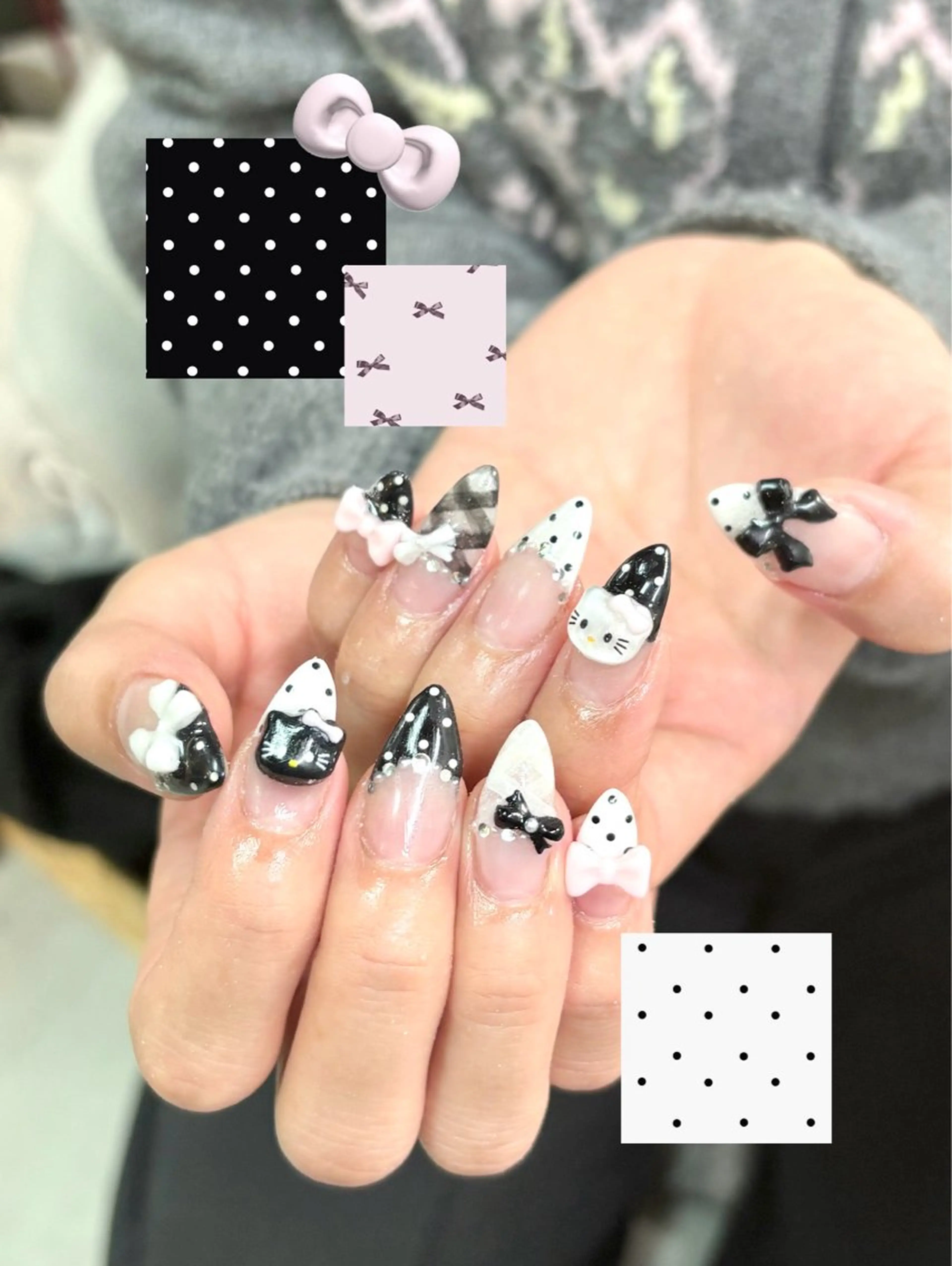 ネイル アートネイル ドット フレンチネイル 持ち込み ハンドネイル フットネイル Nailsalon mui.所属・中家 亜紗子のネイルデザイン