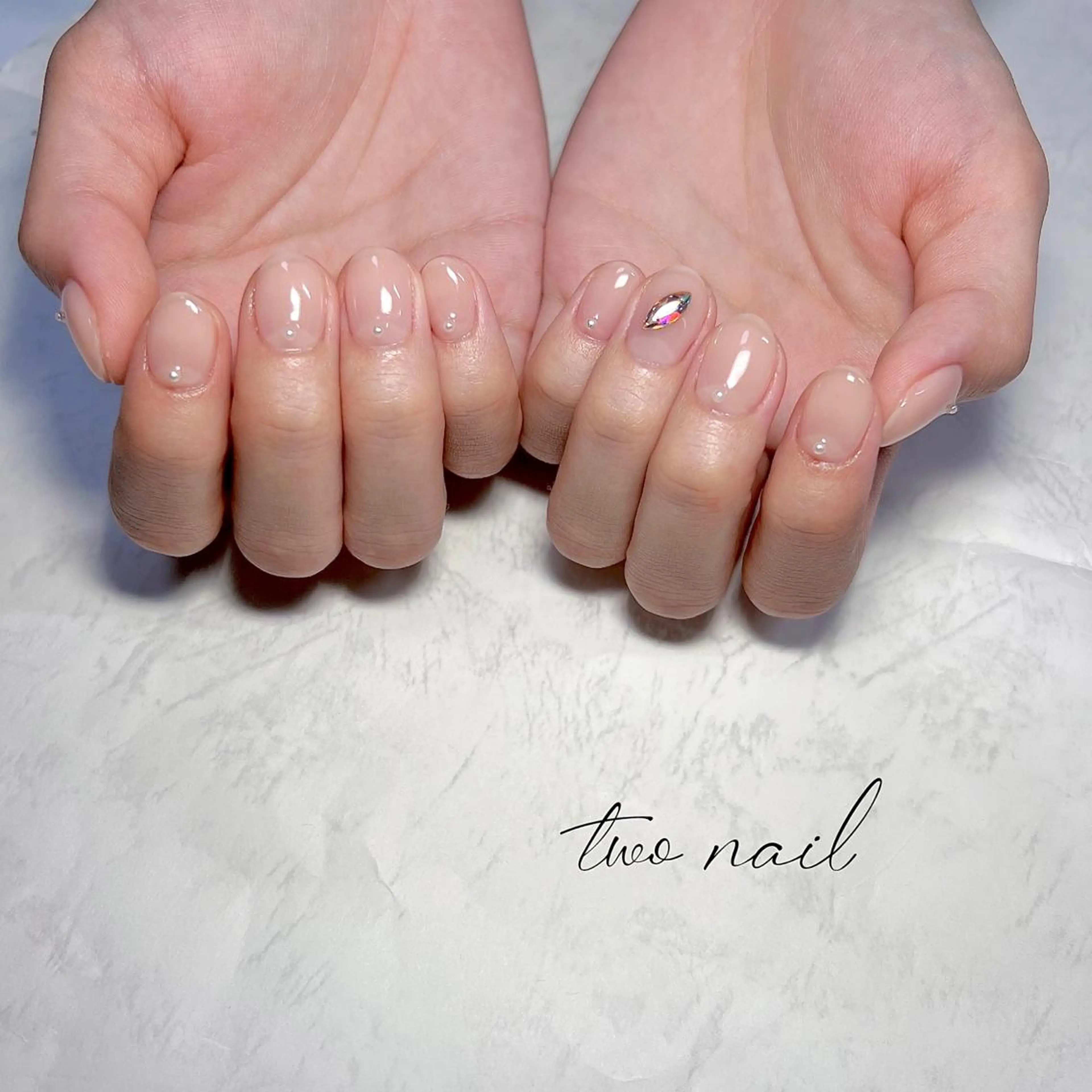 ネイル アートネイル フットネイル ハート ニュアンスネイル ホワイト ハンドネイル two nailのネイルデザイン