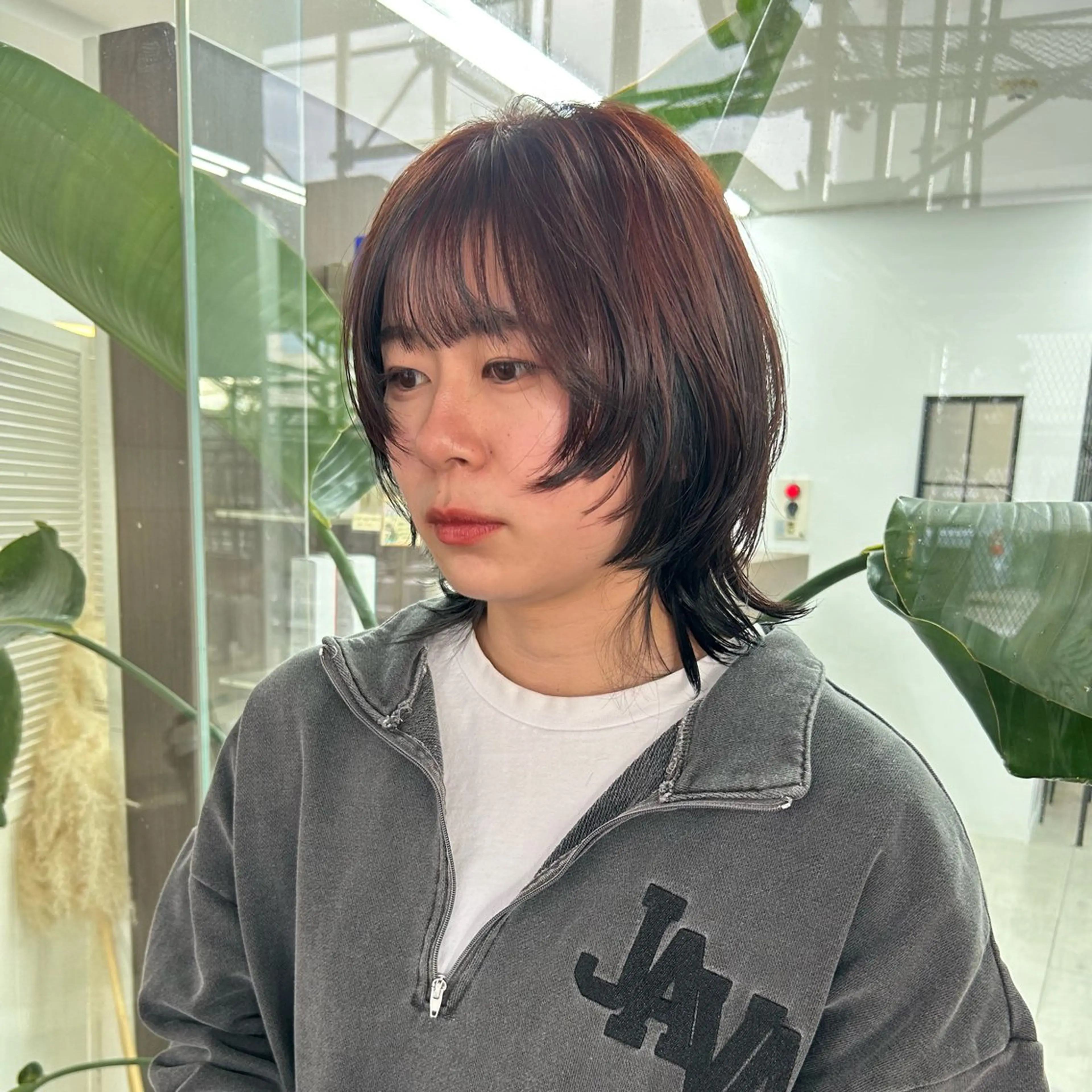 ミディアム ウルフカット ダブルカラー/韓国 ヘア/さわのあかねのヘアスタイル