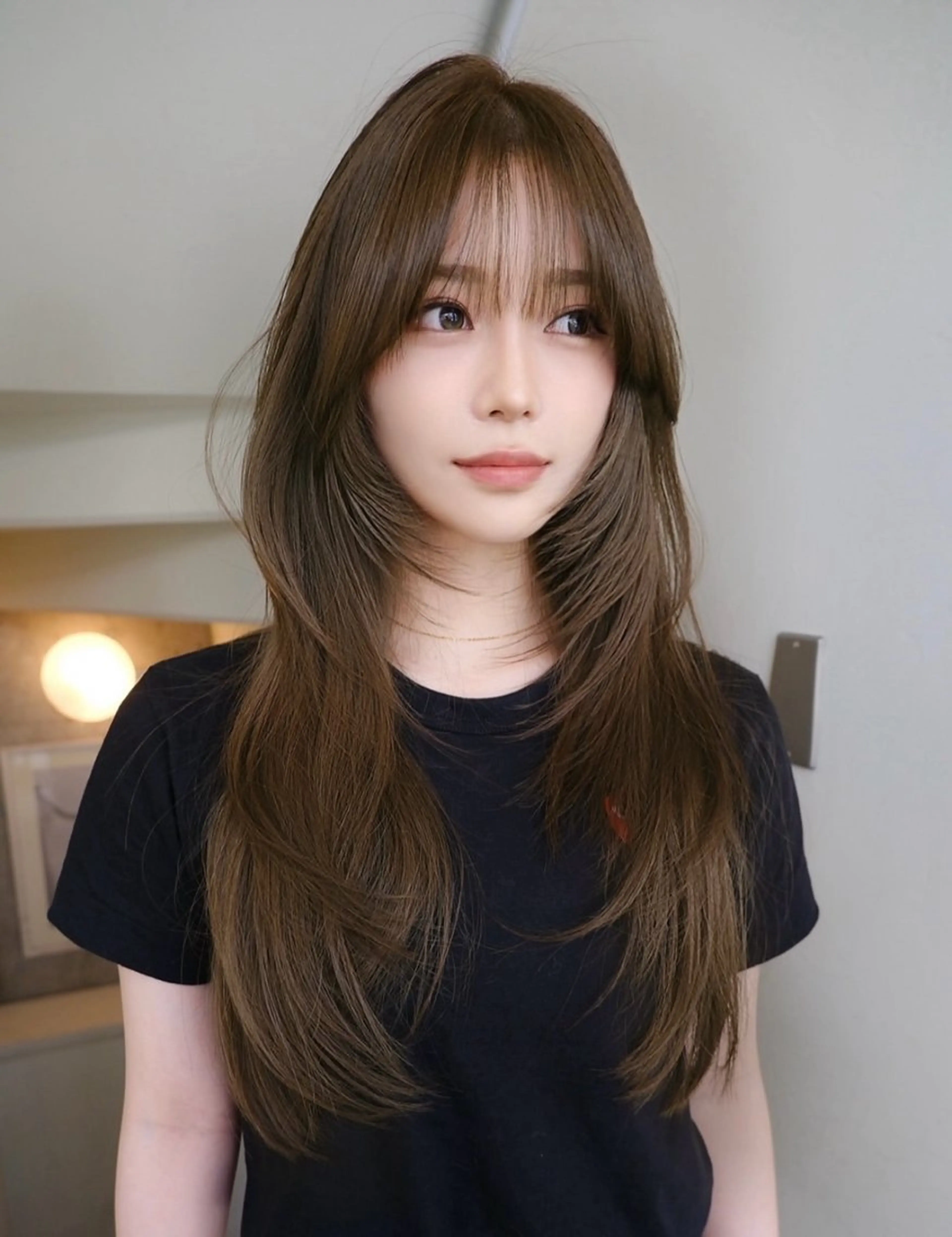 ロング カラー ベージュカラー ダブルカラー オリーブベージュ レイヤーカット ヘアカラー トリートメント noé【ノエ】所属・RIN/ レイヤー/オリーブのヘアスタイル