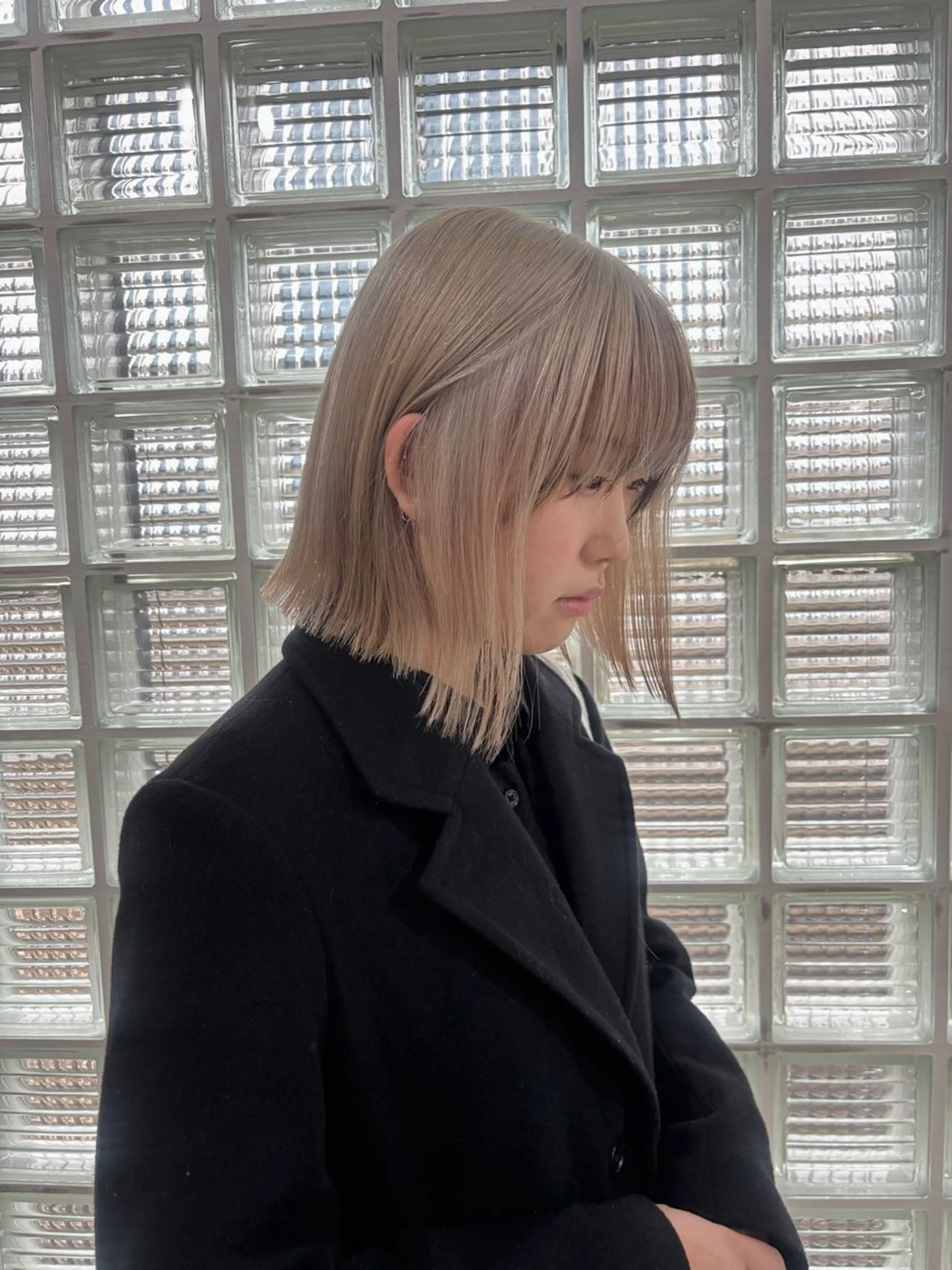 ミディアム ヘアカラー トリートメント Megu/ベージュ/ 透明感カラーのヘアスタイル