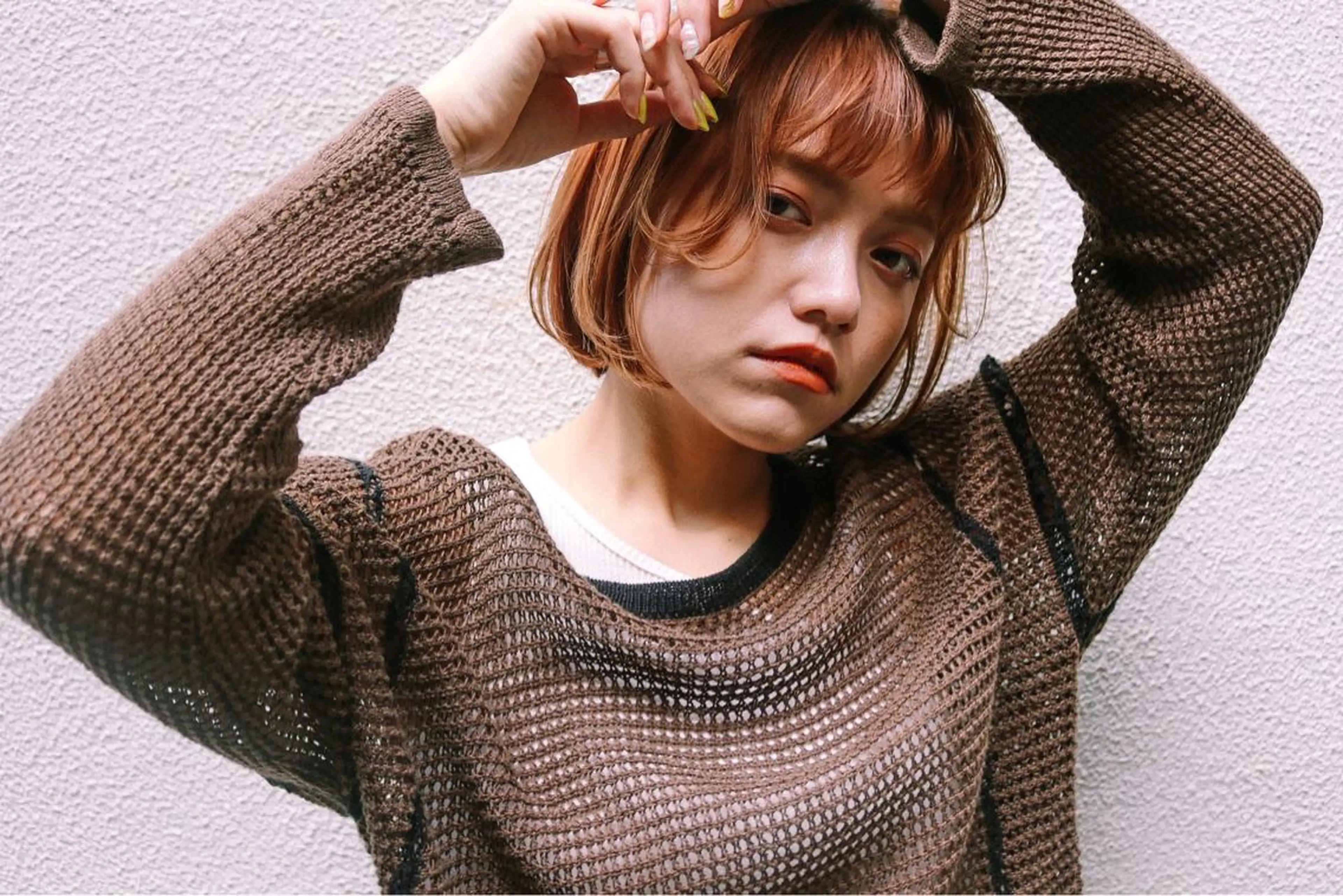 ショート カラー ケアブリーチ/ エクステ/レイヤーのヘアスタイル