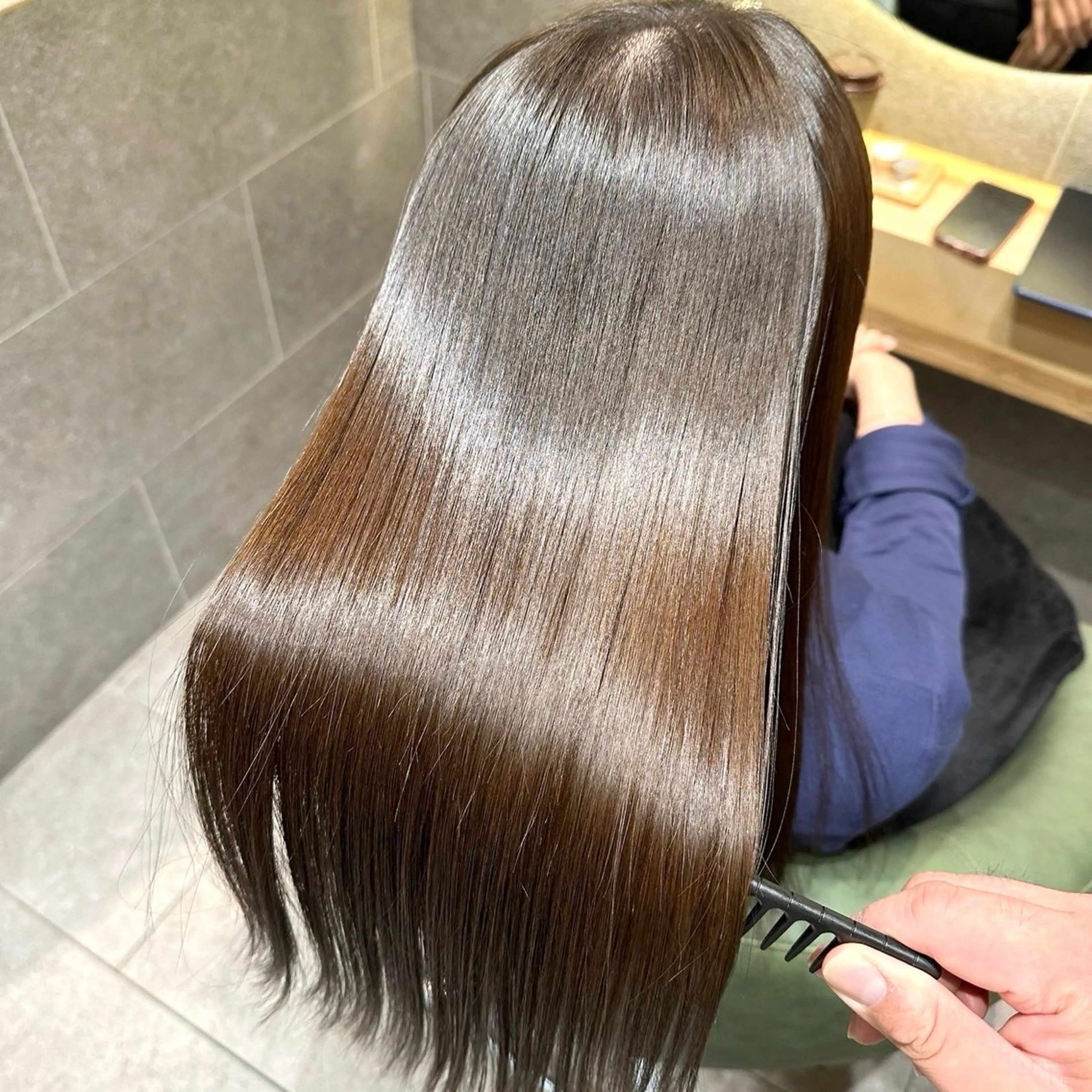 【今話題の髪ドラ。つるりんちょを使用した髪質改善カラー🌟⋆꙳】α 髪質改善トリートメント➕カラー🫧の写真