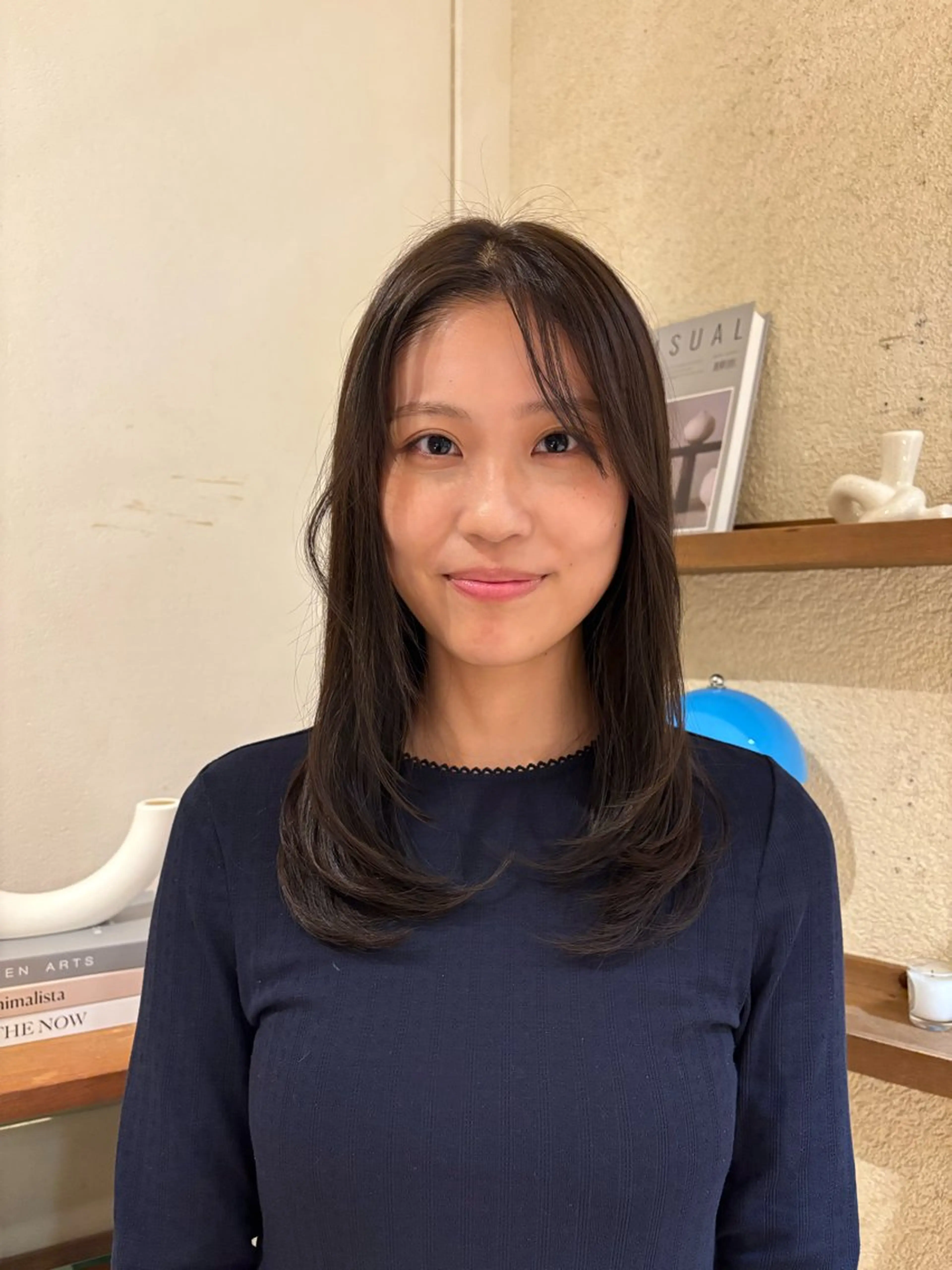 セミロング ヘアカラー 武田玲音/カラー モデル/堀江のヘアスタイル