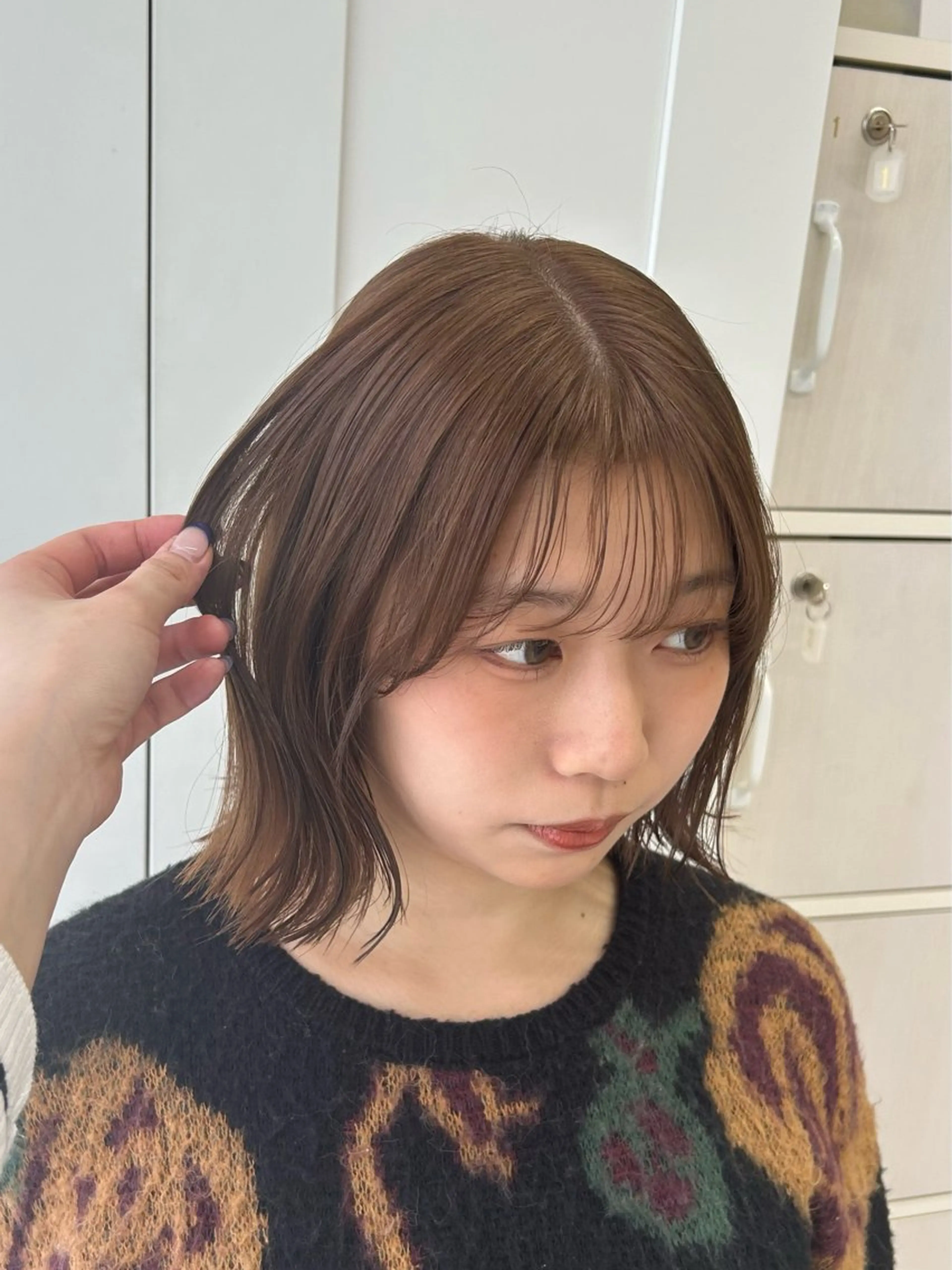 ミディアム レイヤーカット カット ヘアカラー トリートメント Lomalia Yuuka/42🩵のヘアスタイル