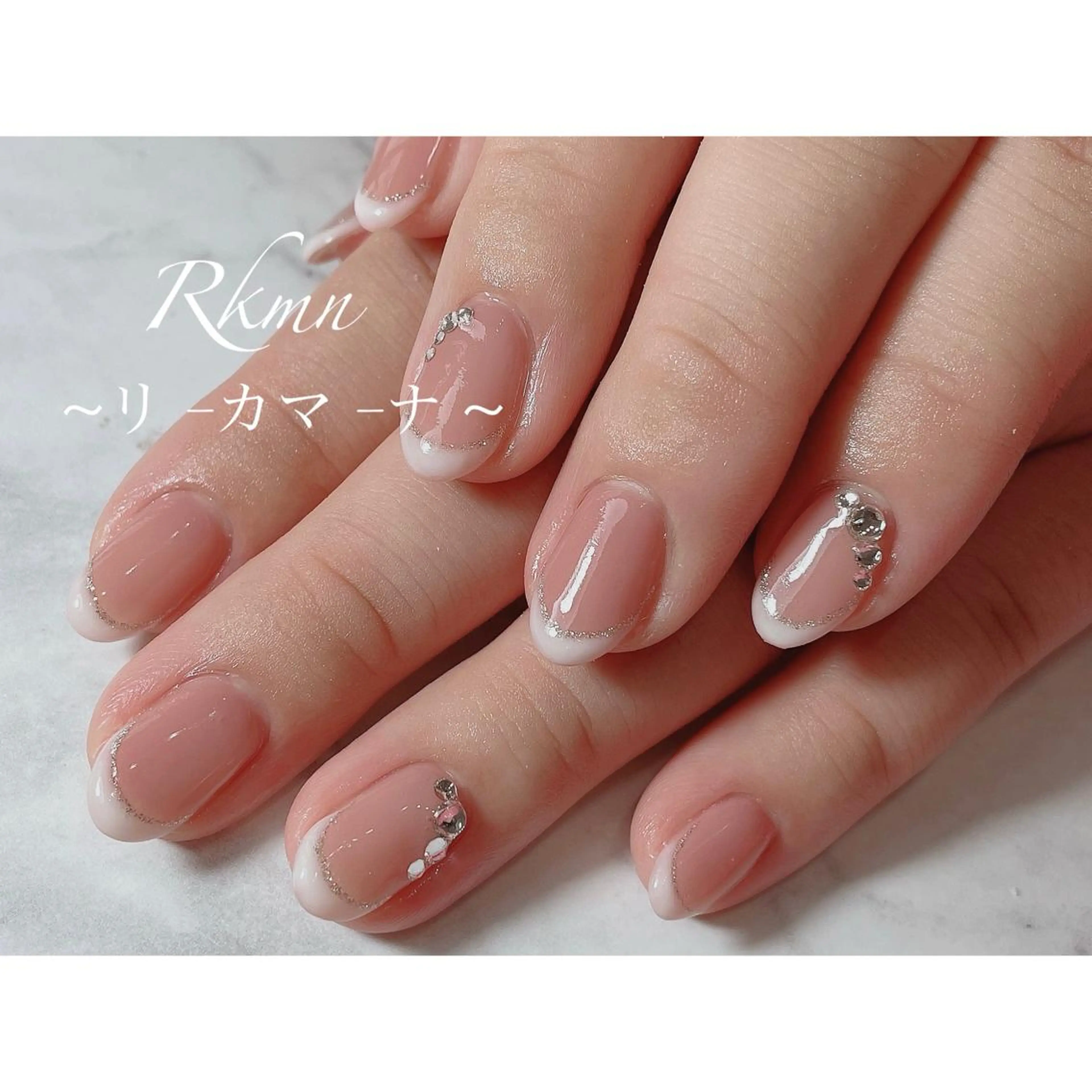 ネイル アートネイル フレンチネイル シンプルネイル 春ネイル ハンドネイル フットネイル ハンドケア Rkmn ~リ-カマ-ナ~のネイルデザイン