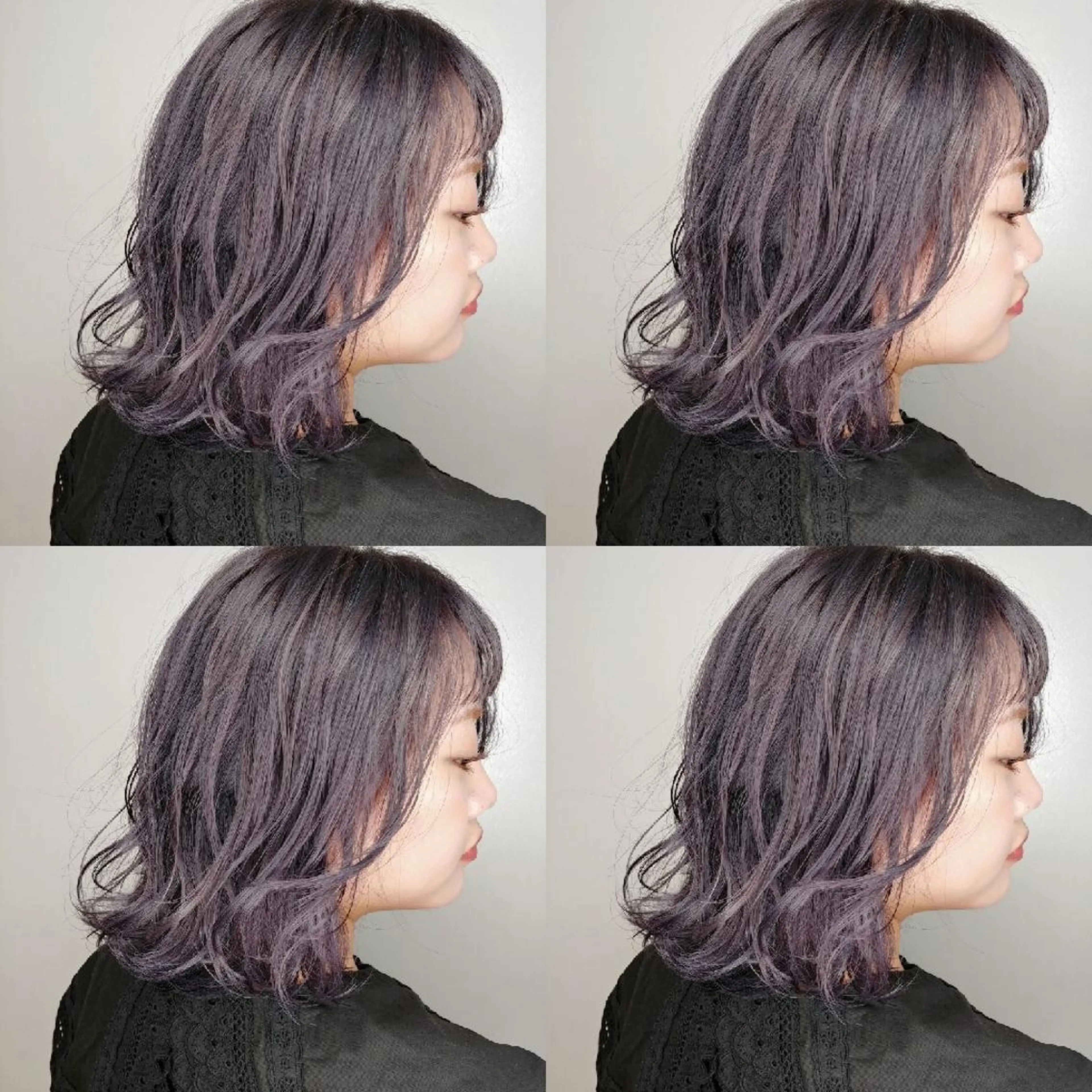 ミディアム カラー 透明感カラー バイオレットカラー 竹内啓太 ボブのヘアスタイル