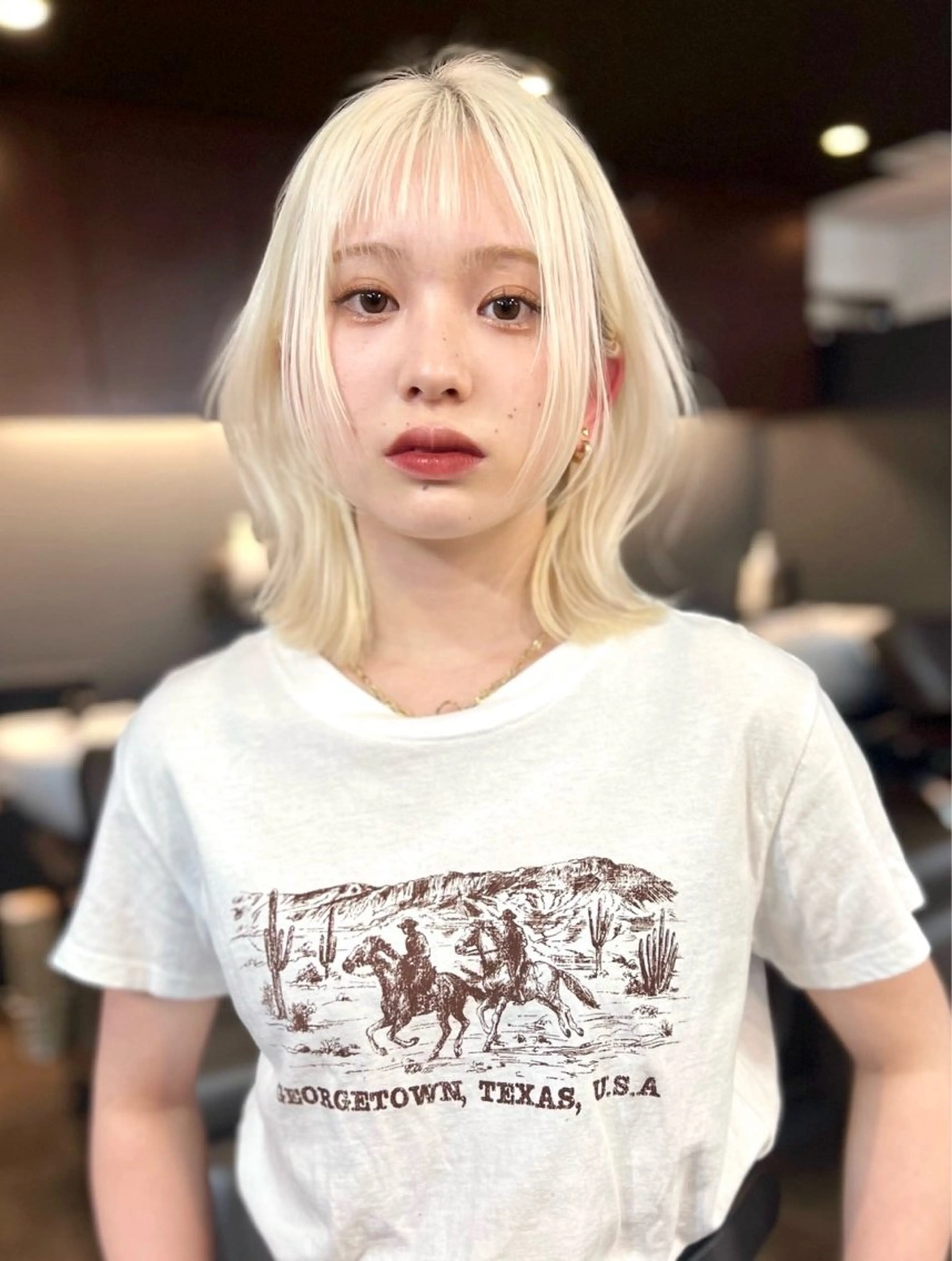 ミディアム ボブレイヤー ボブ くびれヘア エギョモリ ヨシンモリ カット ヘアカラー トリートメント 大人可愛いヘア 大田のヘアスタイル