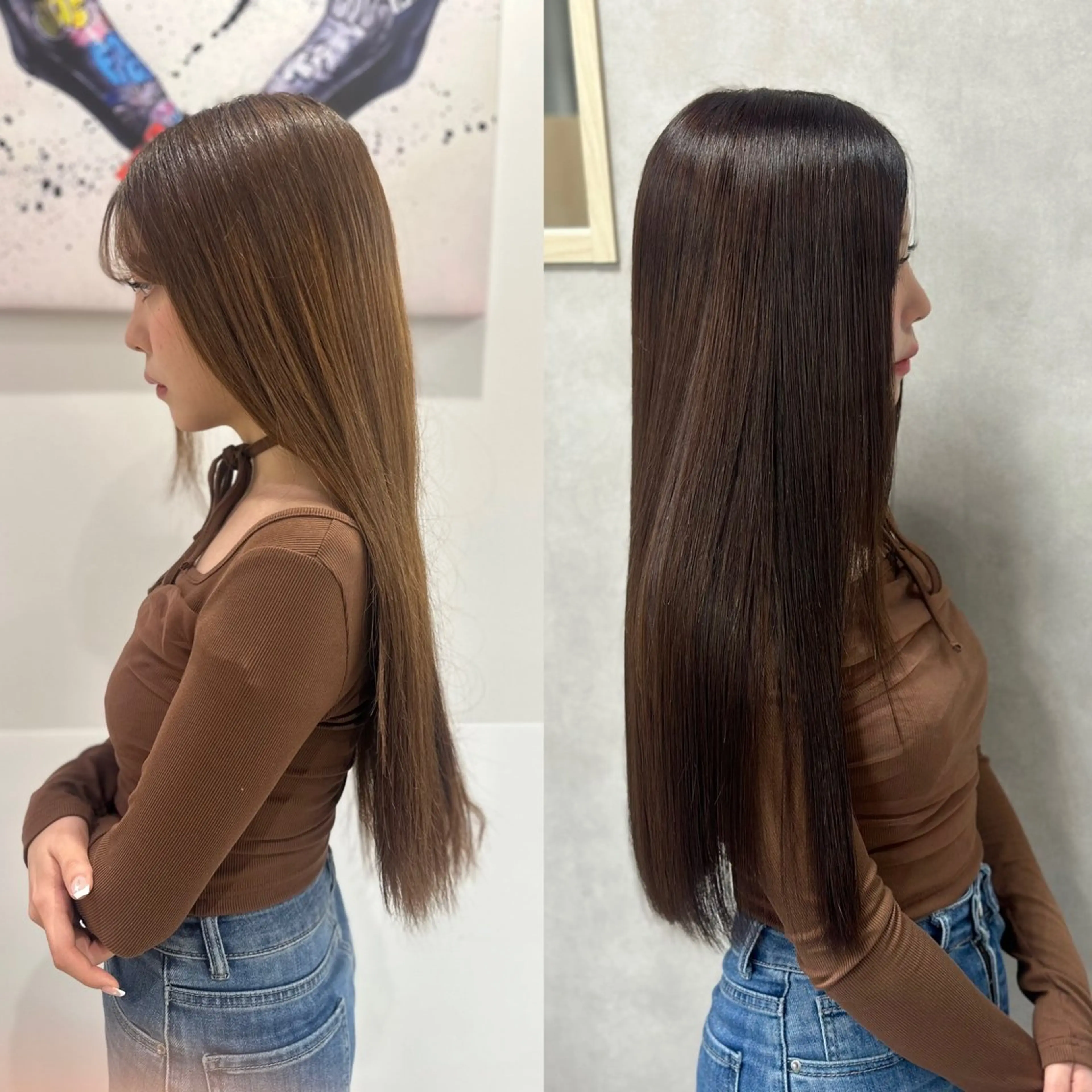 ロング カラー パーマ ヘアカラー 縮毛矯正 トリートメント 髪質改善/縮毛矯正 /ブリーチ矯正/岡部のヘアスタイル