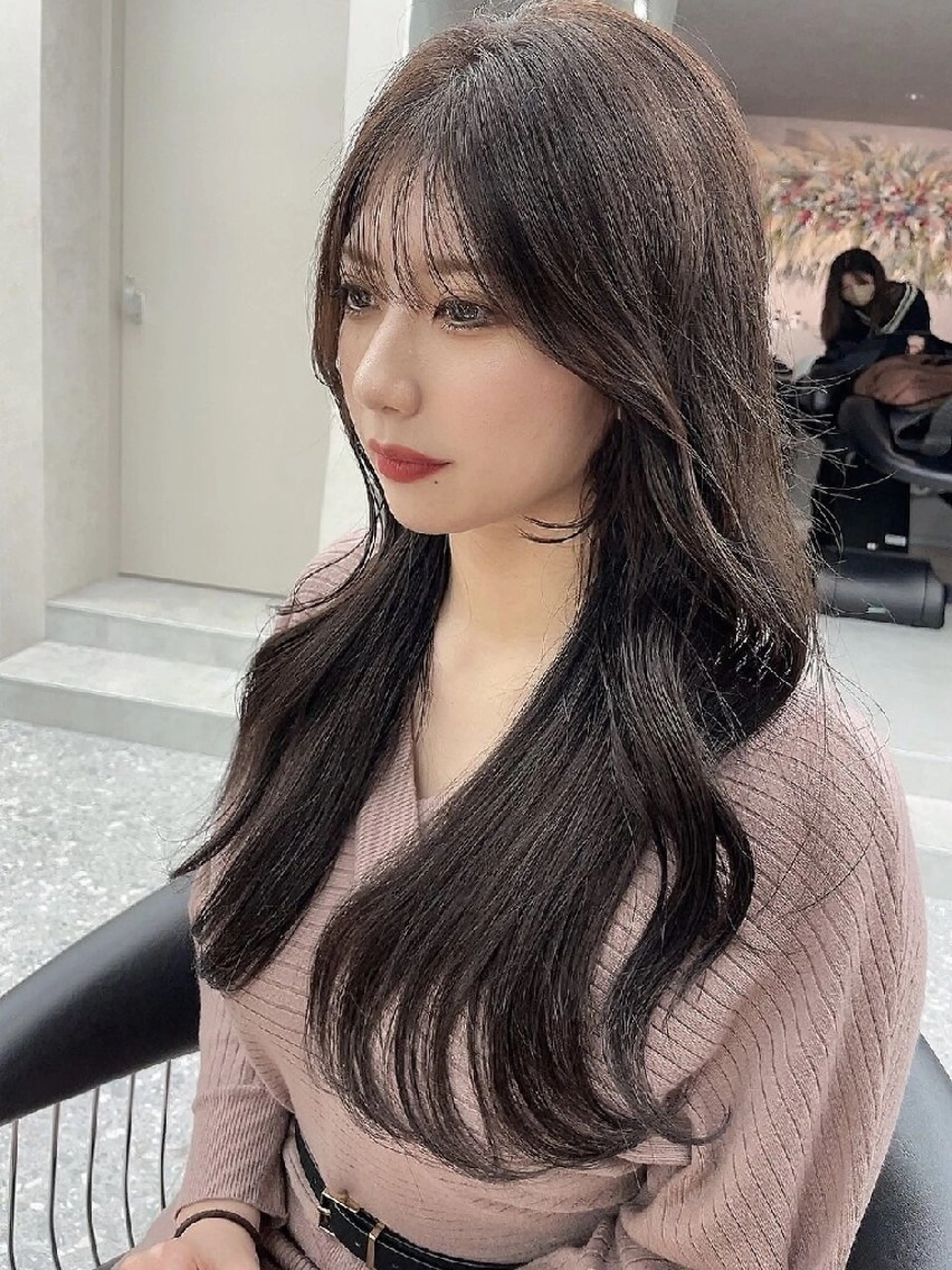 カラー セミロング カット ヘアカラー トリートメント 髪質改善/韓国ヘア /透明感カラー🧸のヘアスタイル