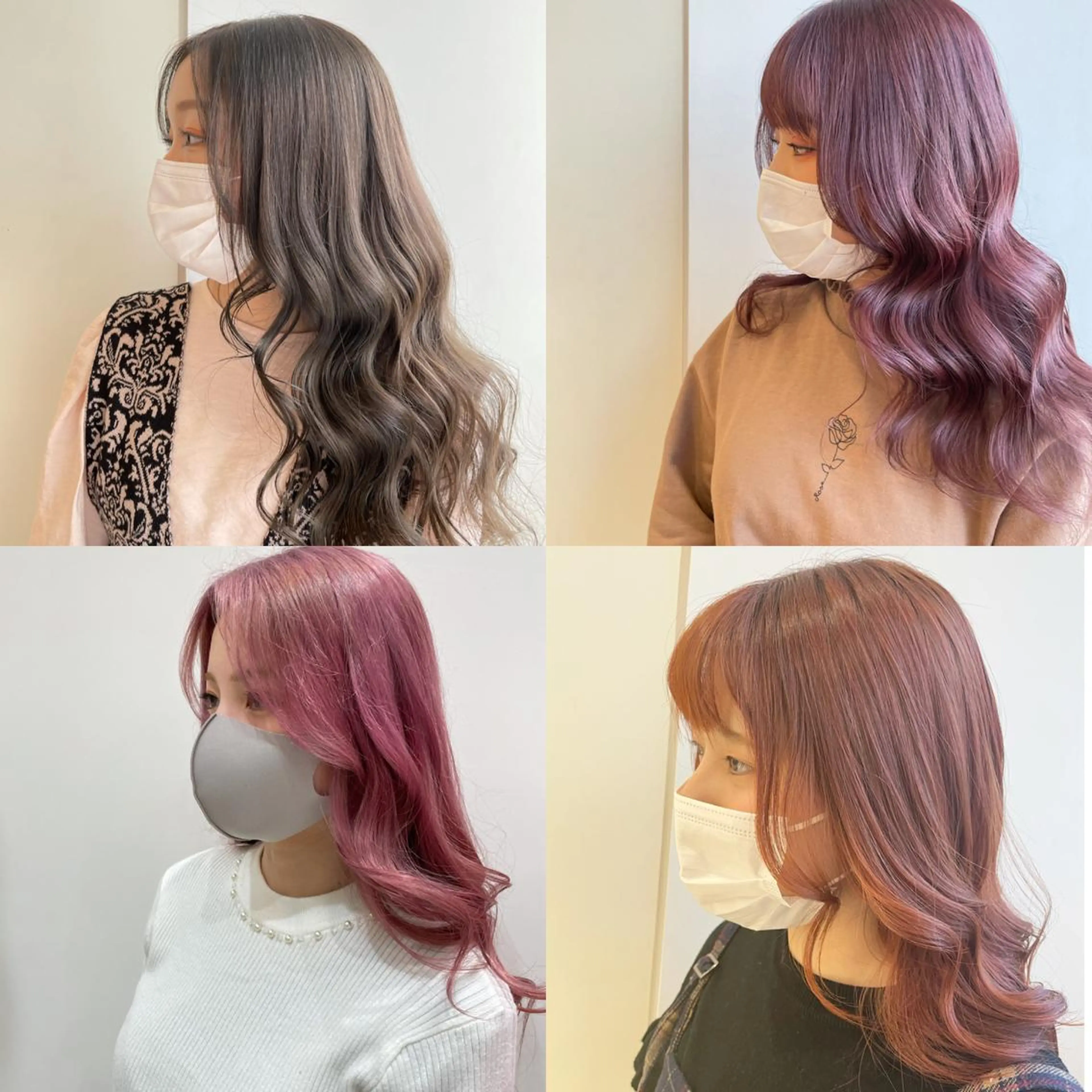 セミロング カラー ハッシュカット レイヤー池袋のヘアスタイル