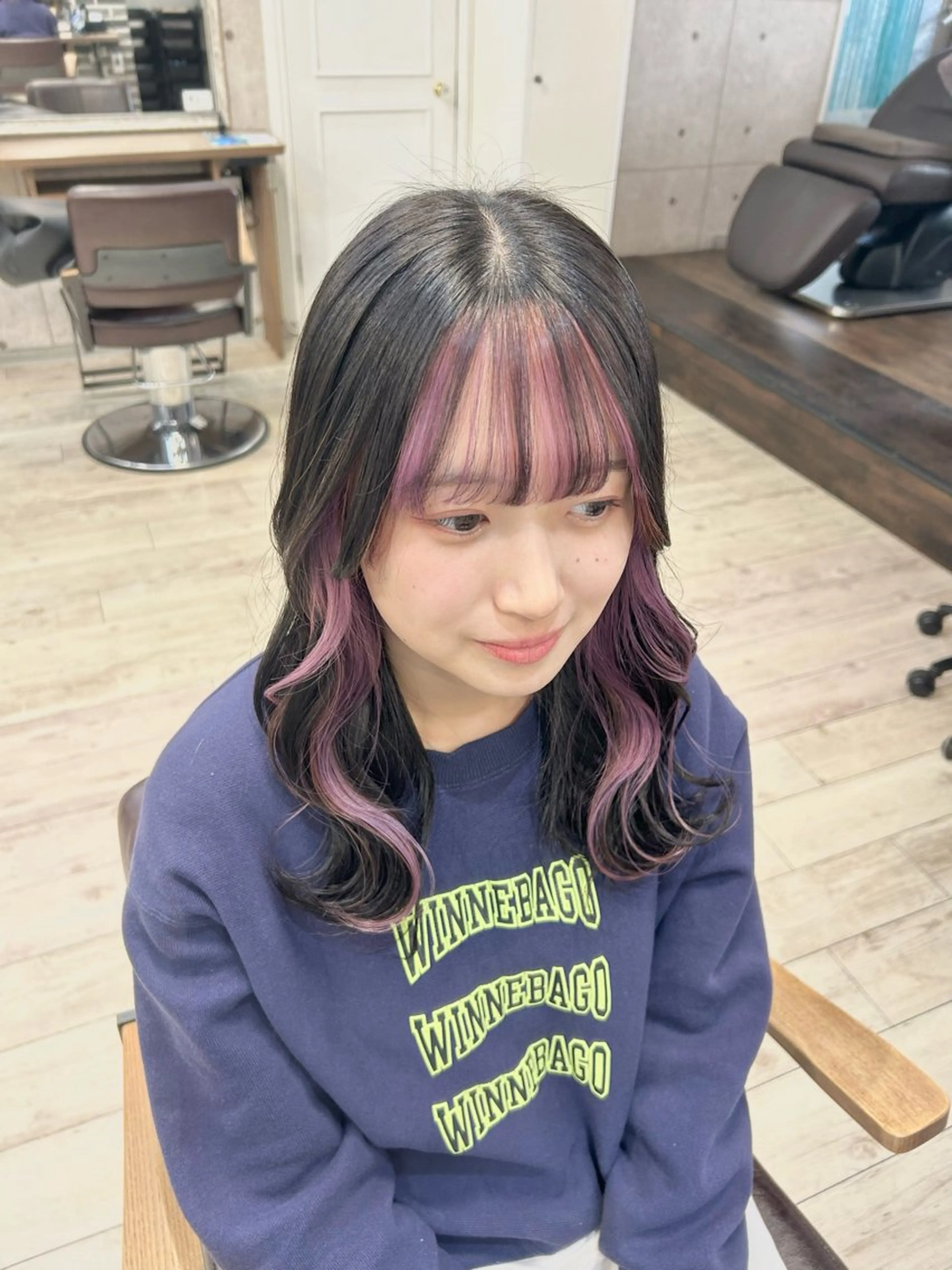 ロング カラー 林 美佑のヘアスタイル