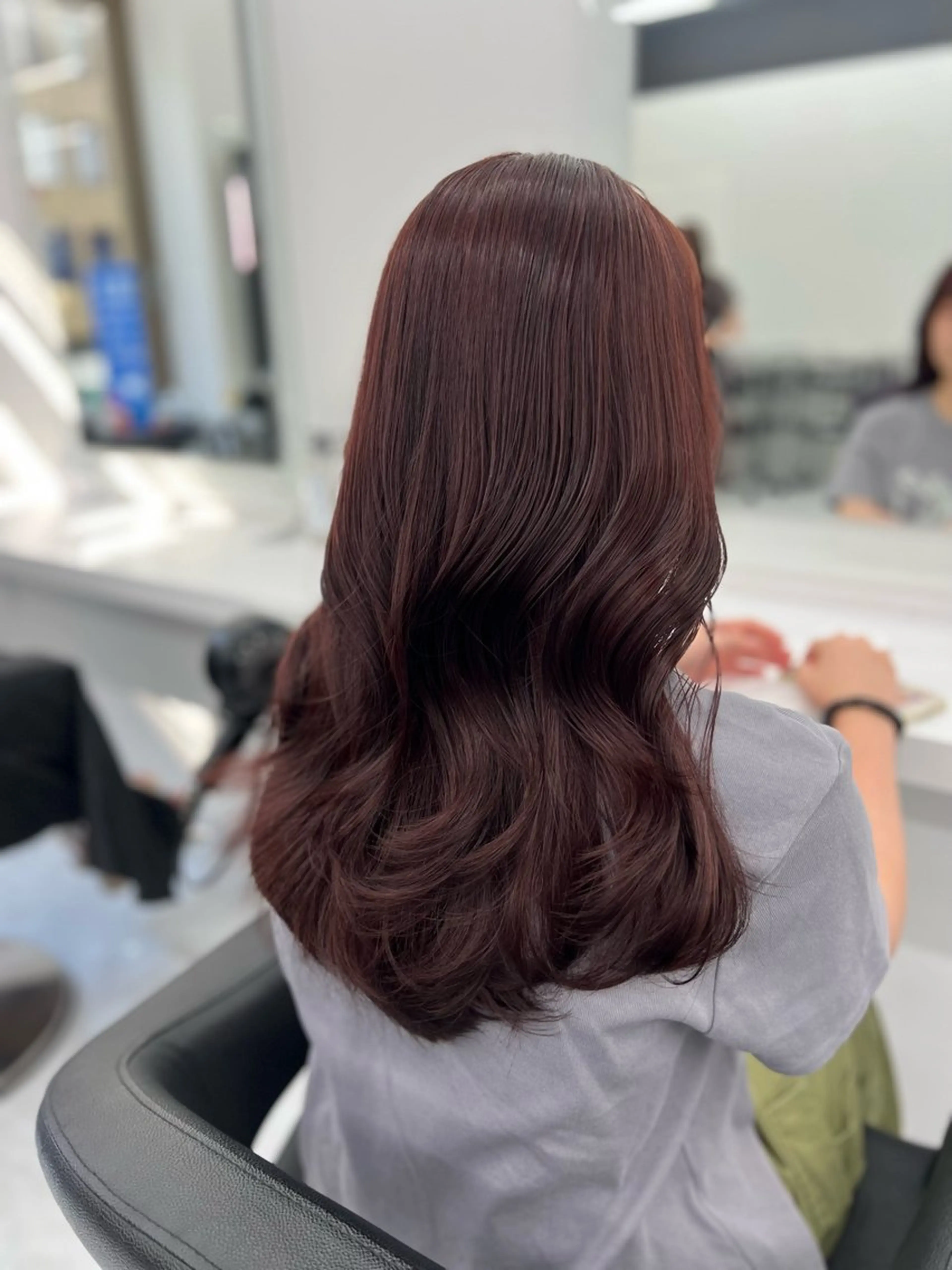 セミロング カラー ヘアアレンジ ダブルカラー特化💖 韓国ヘア💖りくのヘアスタイル