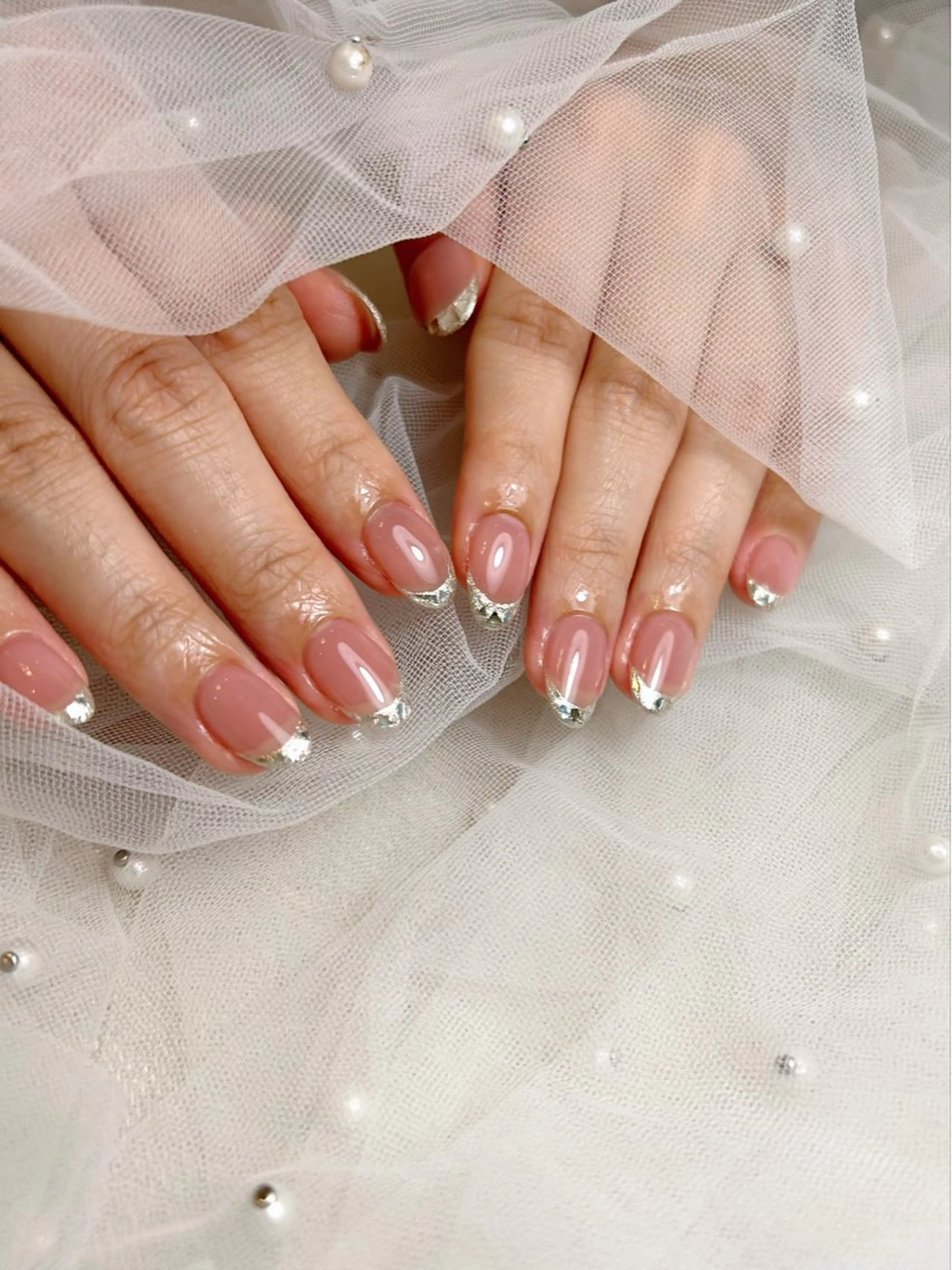 ネイル フレンチネイル ガラスフレンチ ハンドネイル A.sister所属・nail salon 《A.sister》のネイルデザイン