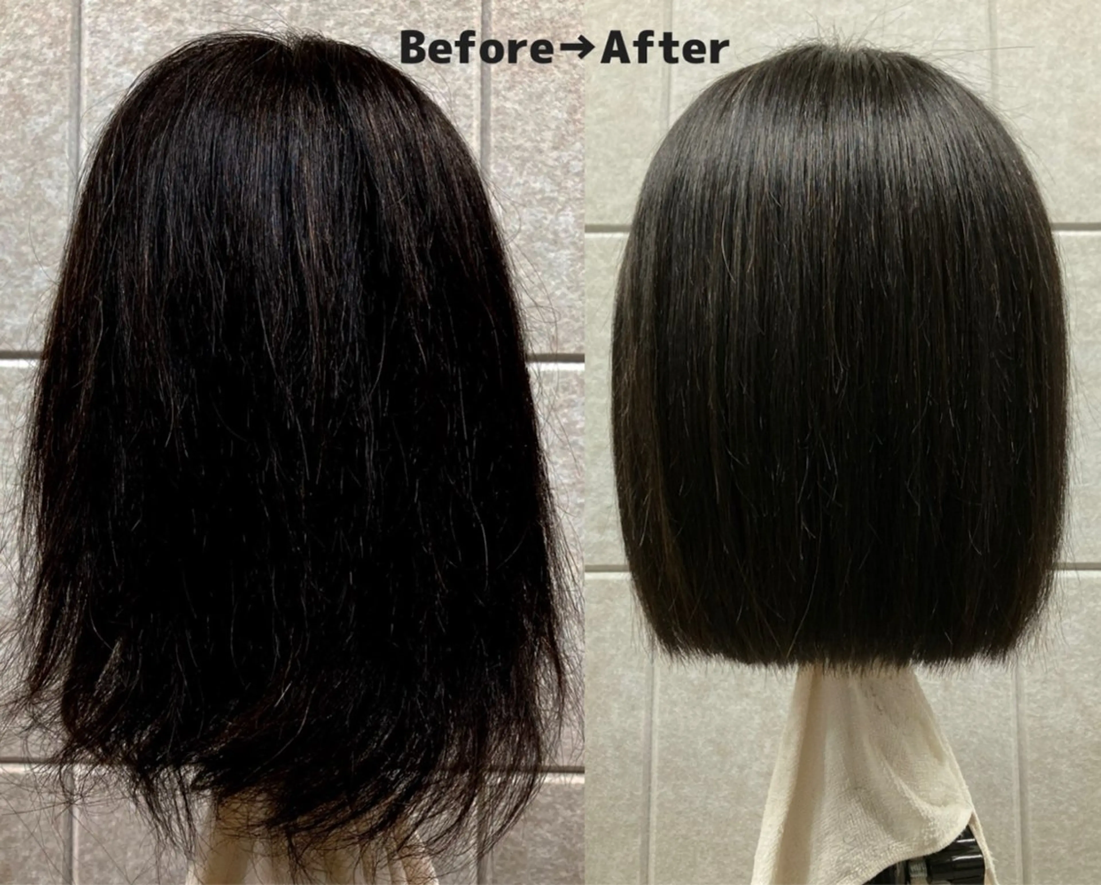 🌼ワンレングスカット練習モデル🌼（ミディアム）の写真