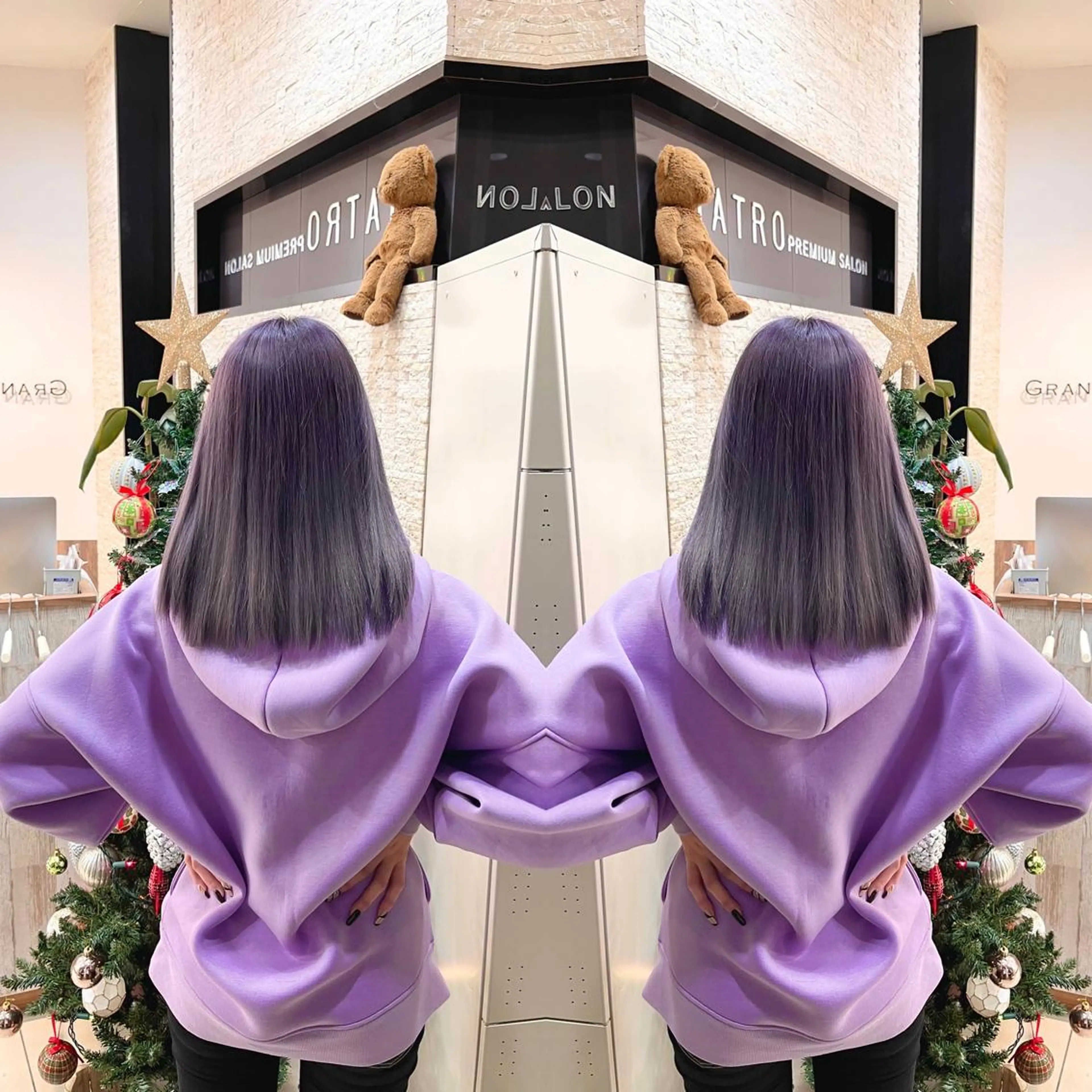 ミディアム カット ヘアカラー トリートメント Y Uのヘアスタイル