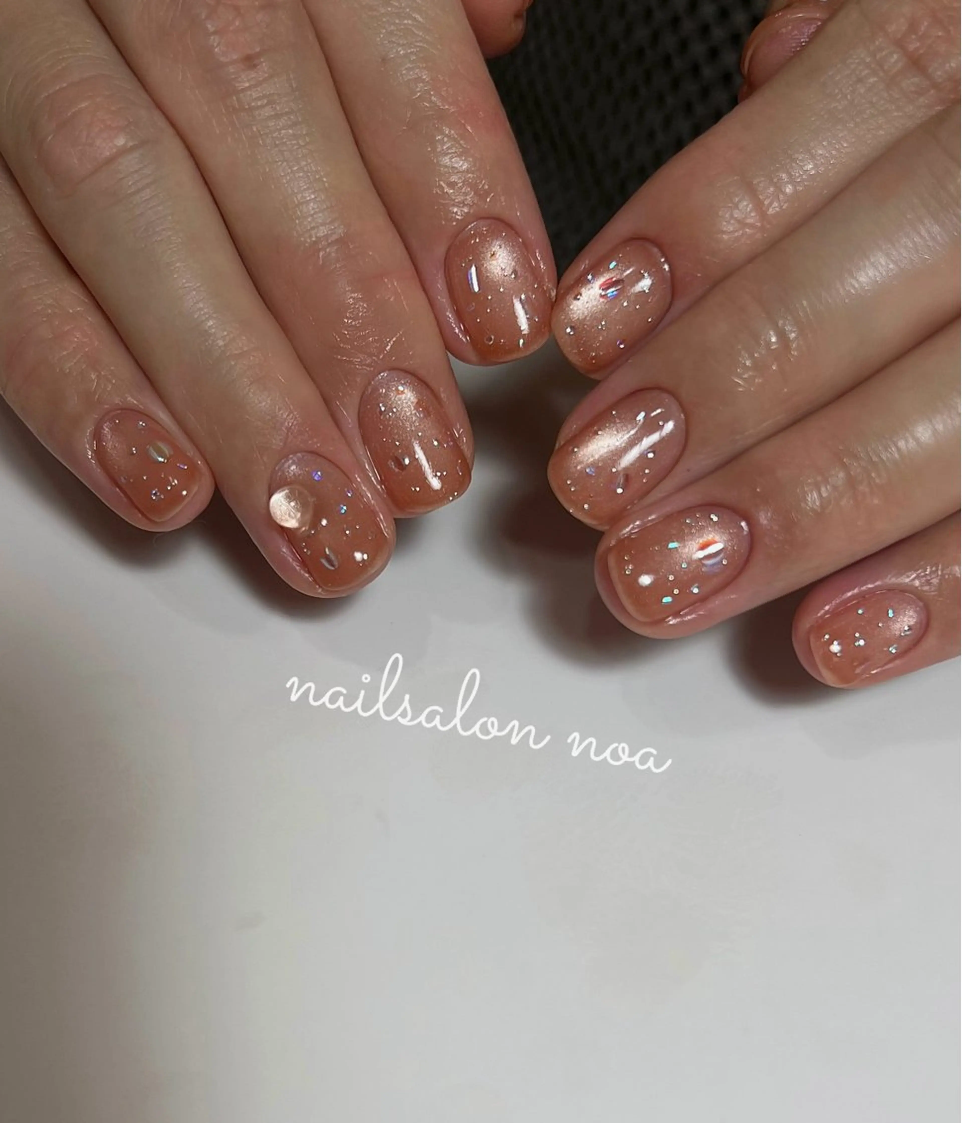 ネイル オーロラネイル マグネットネイル ショートネイル 春ネイル ハンドネイル nailsalon noa所属・nailsalon noaのネイルデザイン