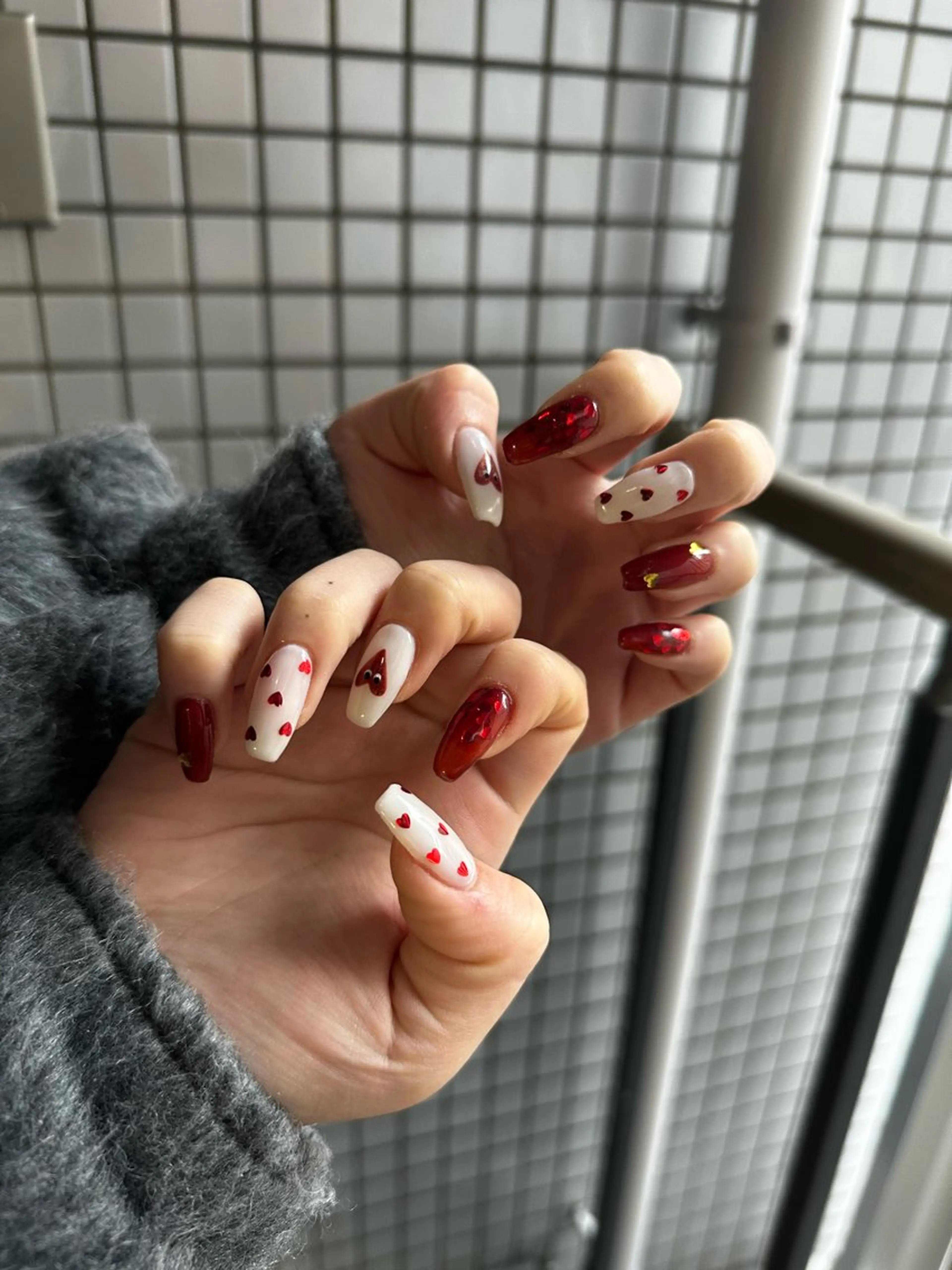 ネイル バレンタイン ハンドネイル フットネイル YukaRyu /個性派デザインのネイルデザイン