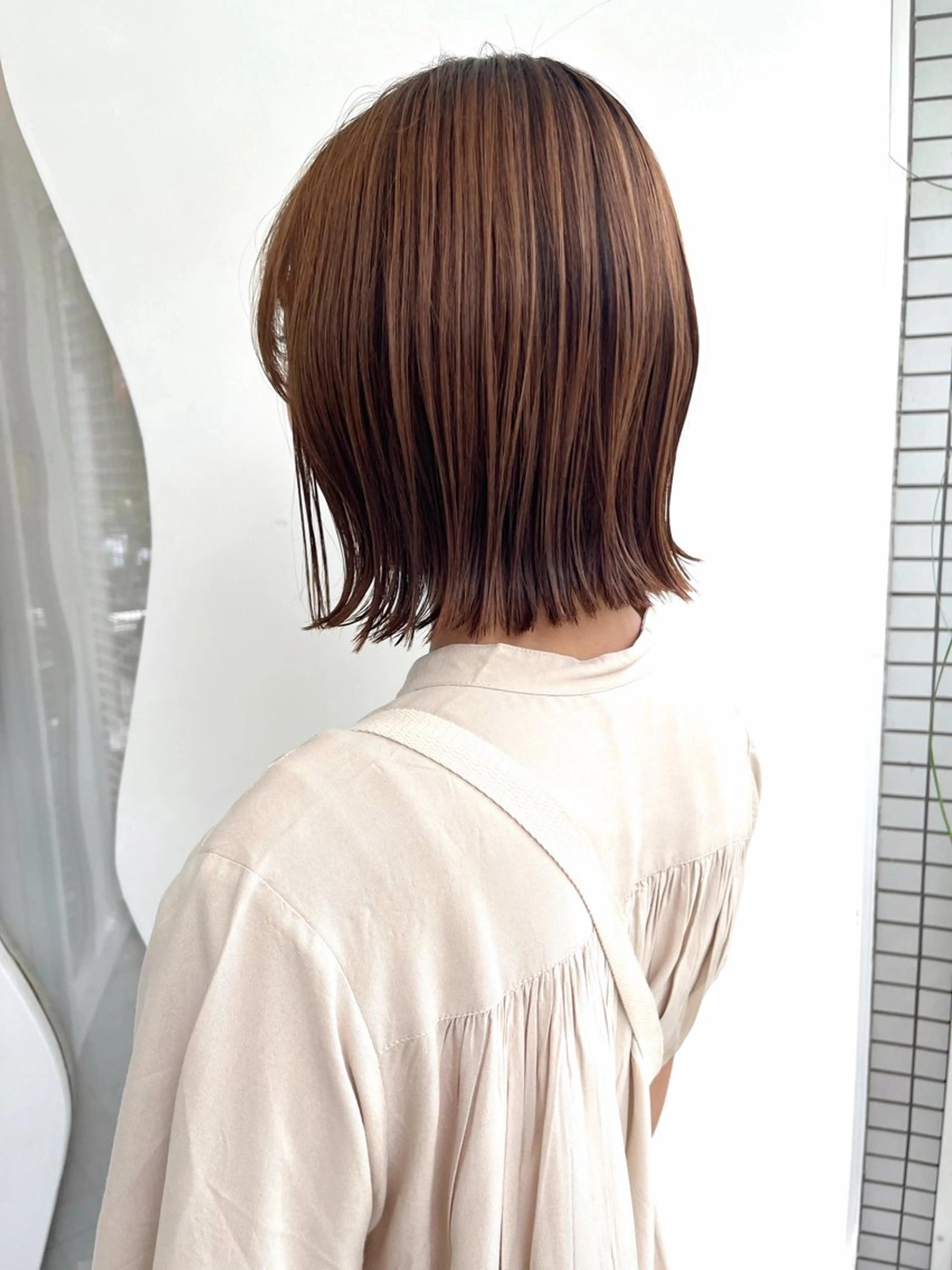 ミディアム カラー パーマ ボブ/透明感カラー /大宮/たぐち🥣のヘアスタイル