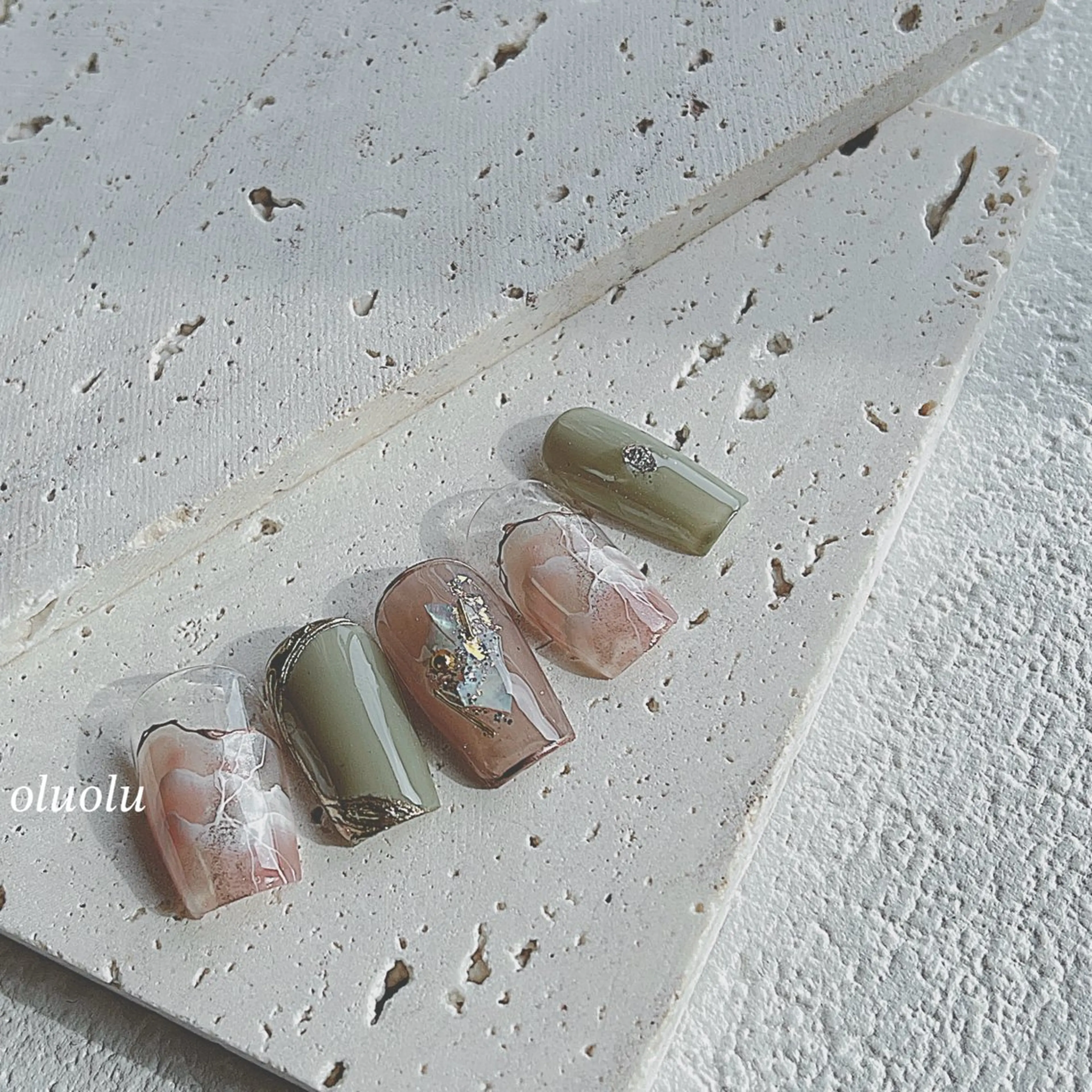 ネイル アートネイル フットネイル 大理石ネイル(マーブル) ニュアンスネイル ハンドネイル 大村 紬華のネイルデザイン