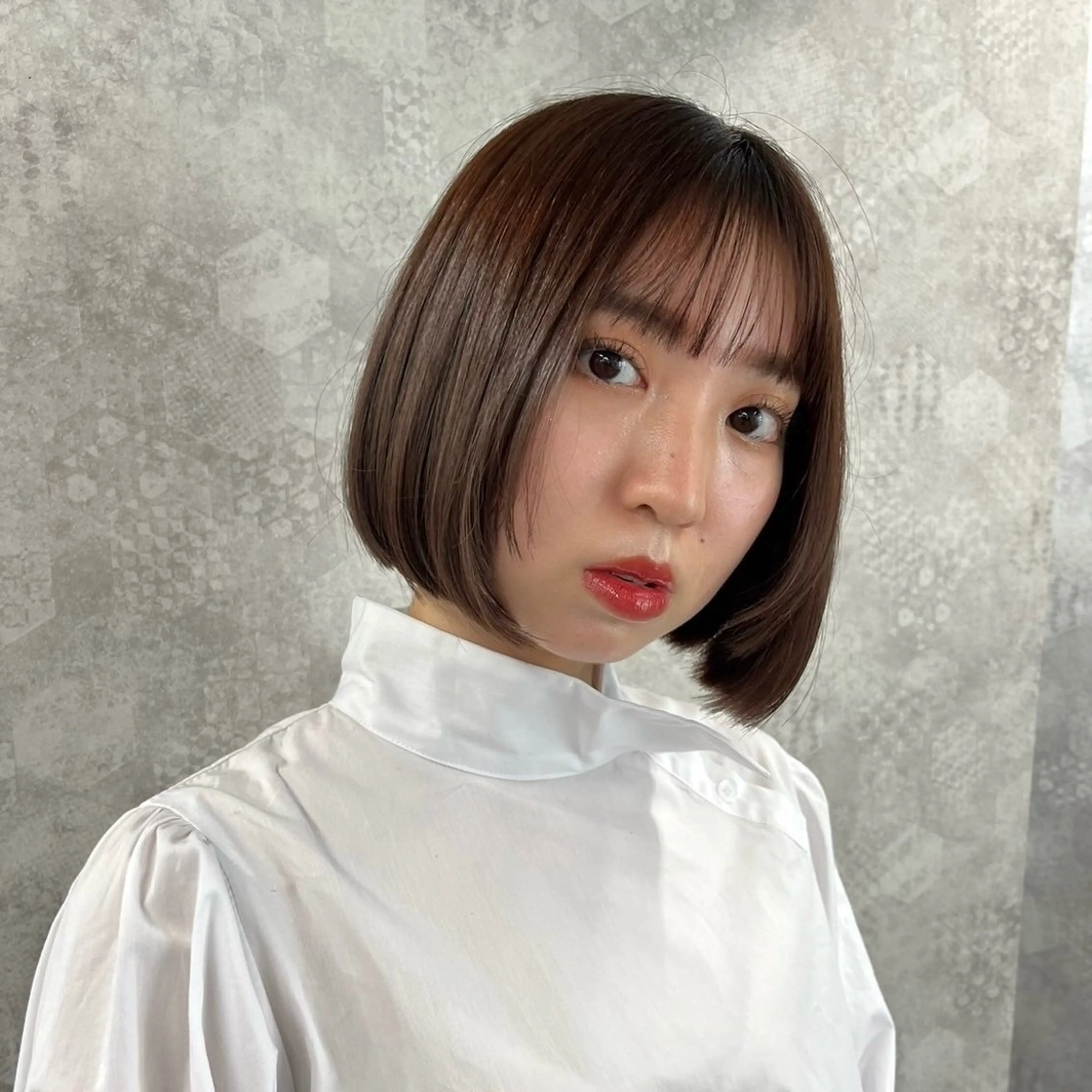 カラー 透明感/ 艶ハイトーン/梨桜のヘアスタイル