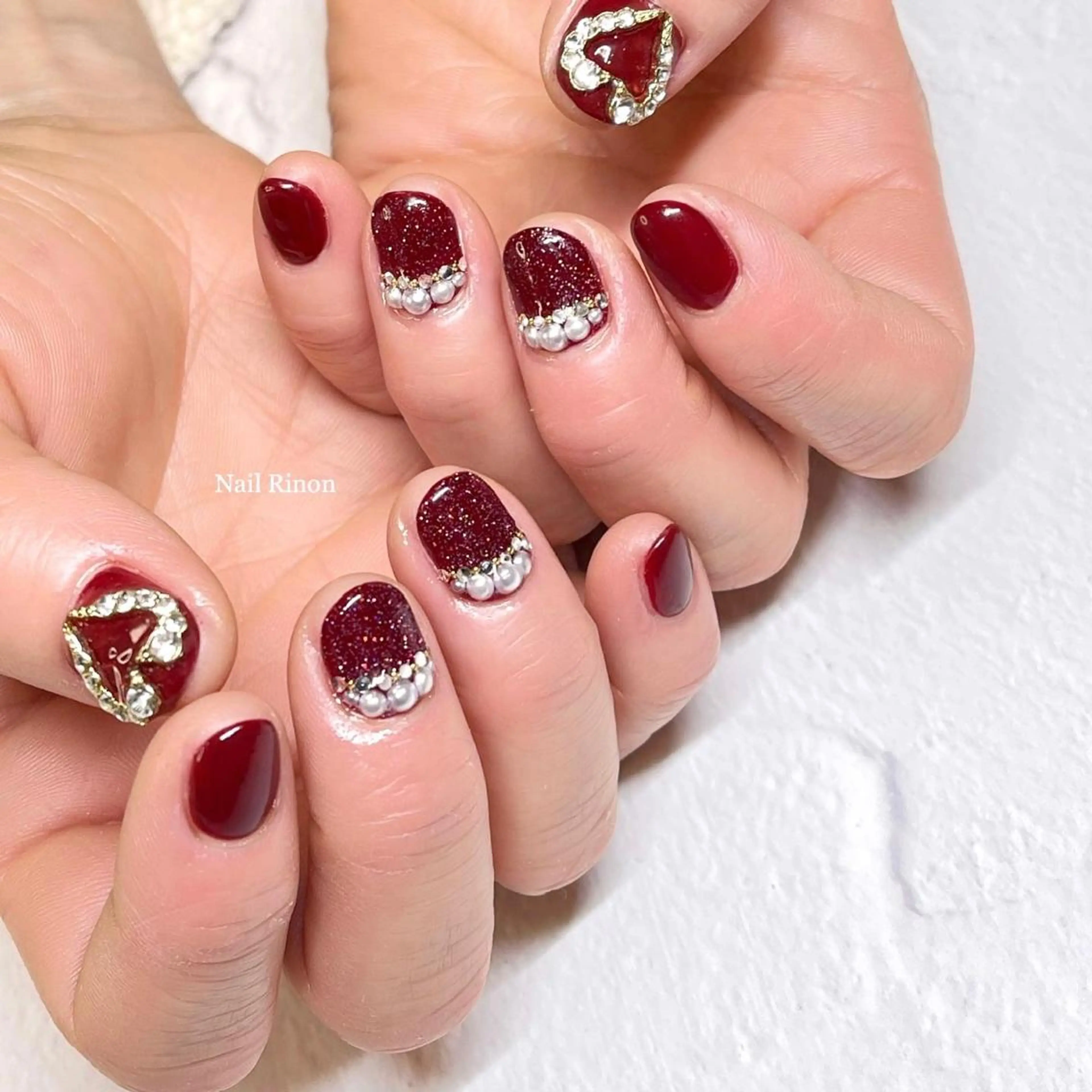 ネイル バレンタイン ハンドネイル Nail Rinonのネイルデザイン