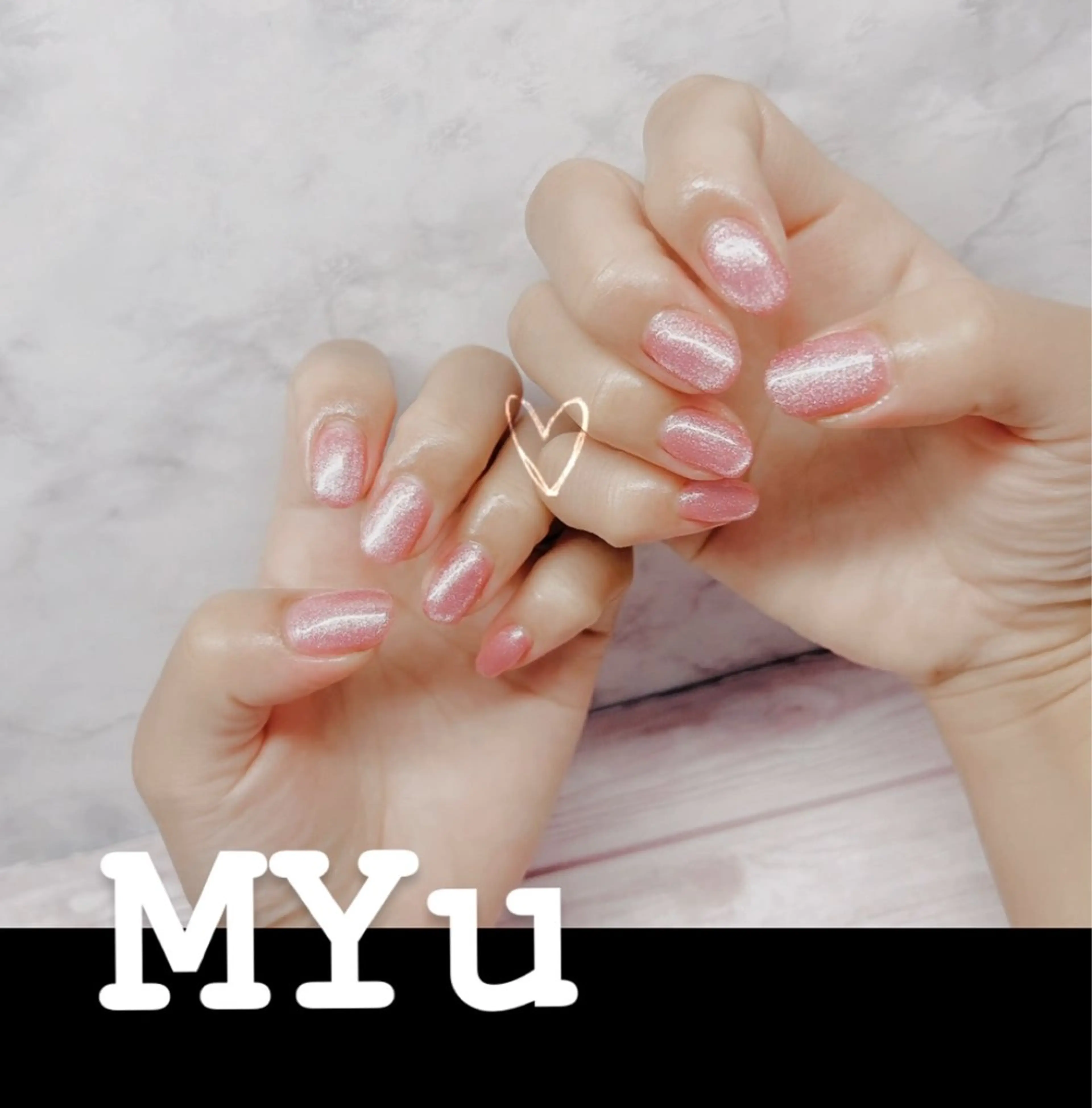 ネイル マグネットネイル ピンク MYu Beauty Salon YURIのネイルデザイン