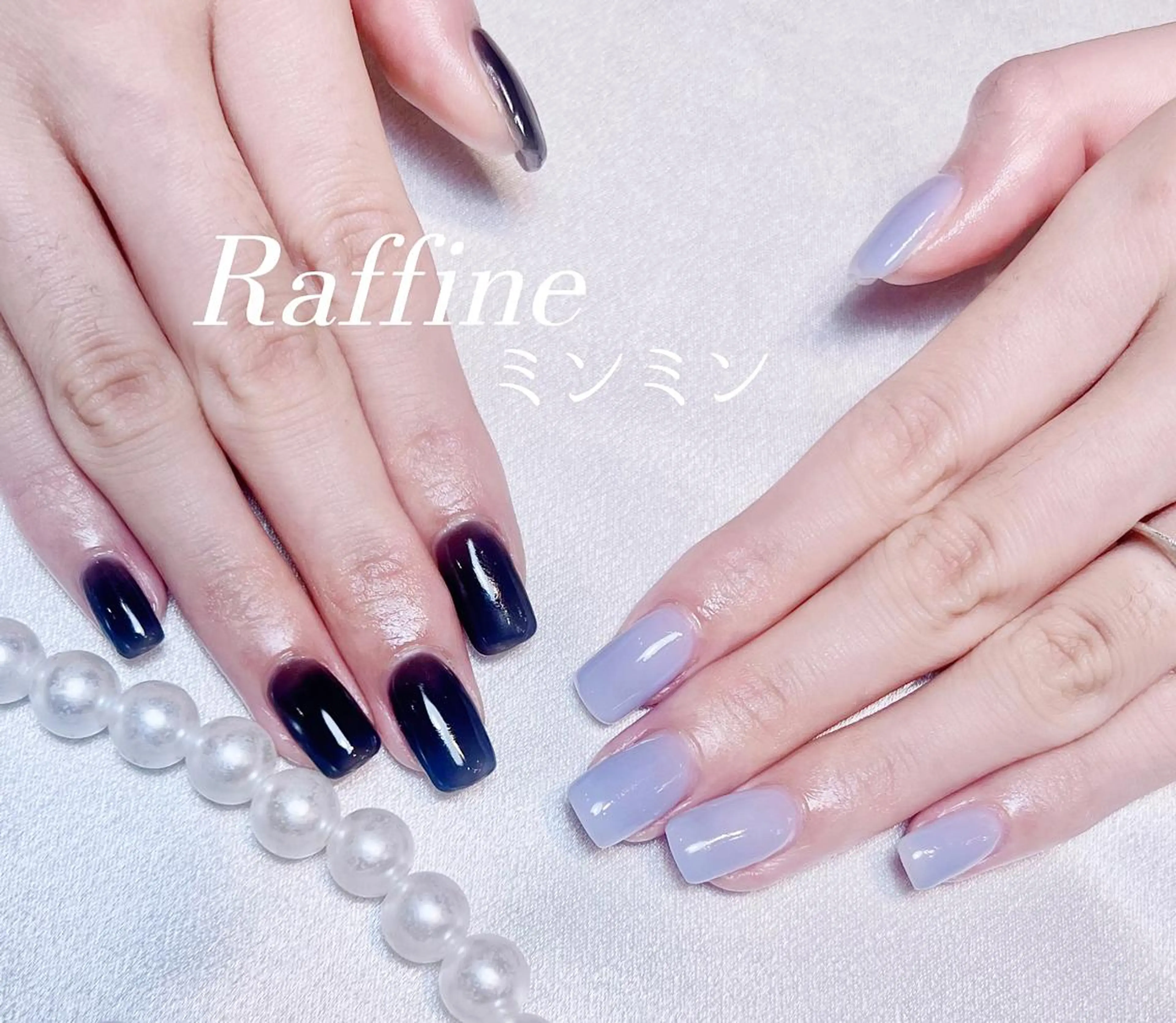 ネイル RAFFINE 月🦋🩵のネイルデザイン