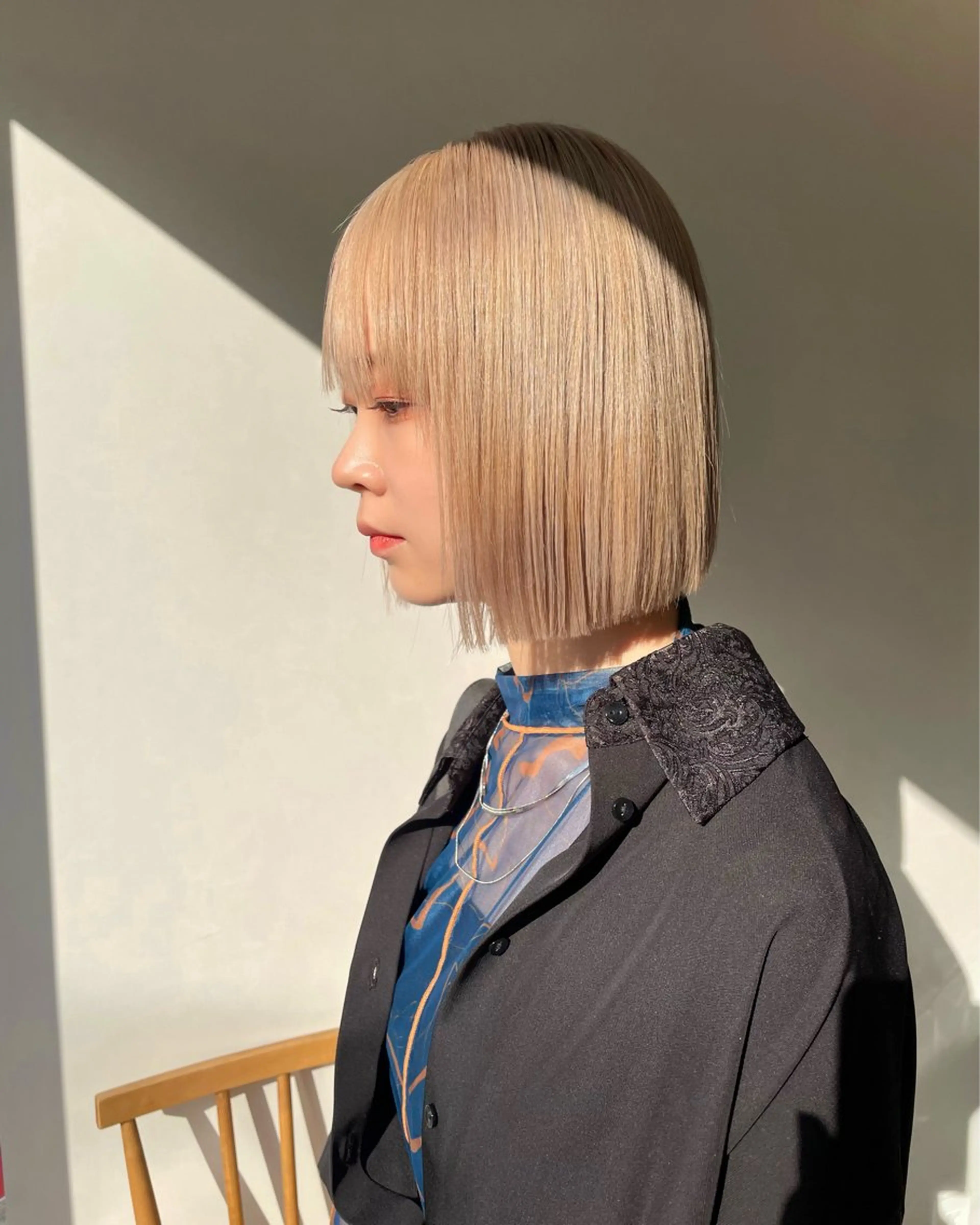 ショート カラー 切りっぱなしボブ ベージュカラー ホワイトベージュ ボブ 武田 清久のヘアスタイル