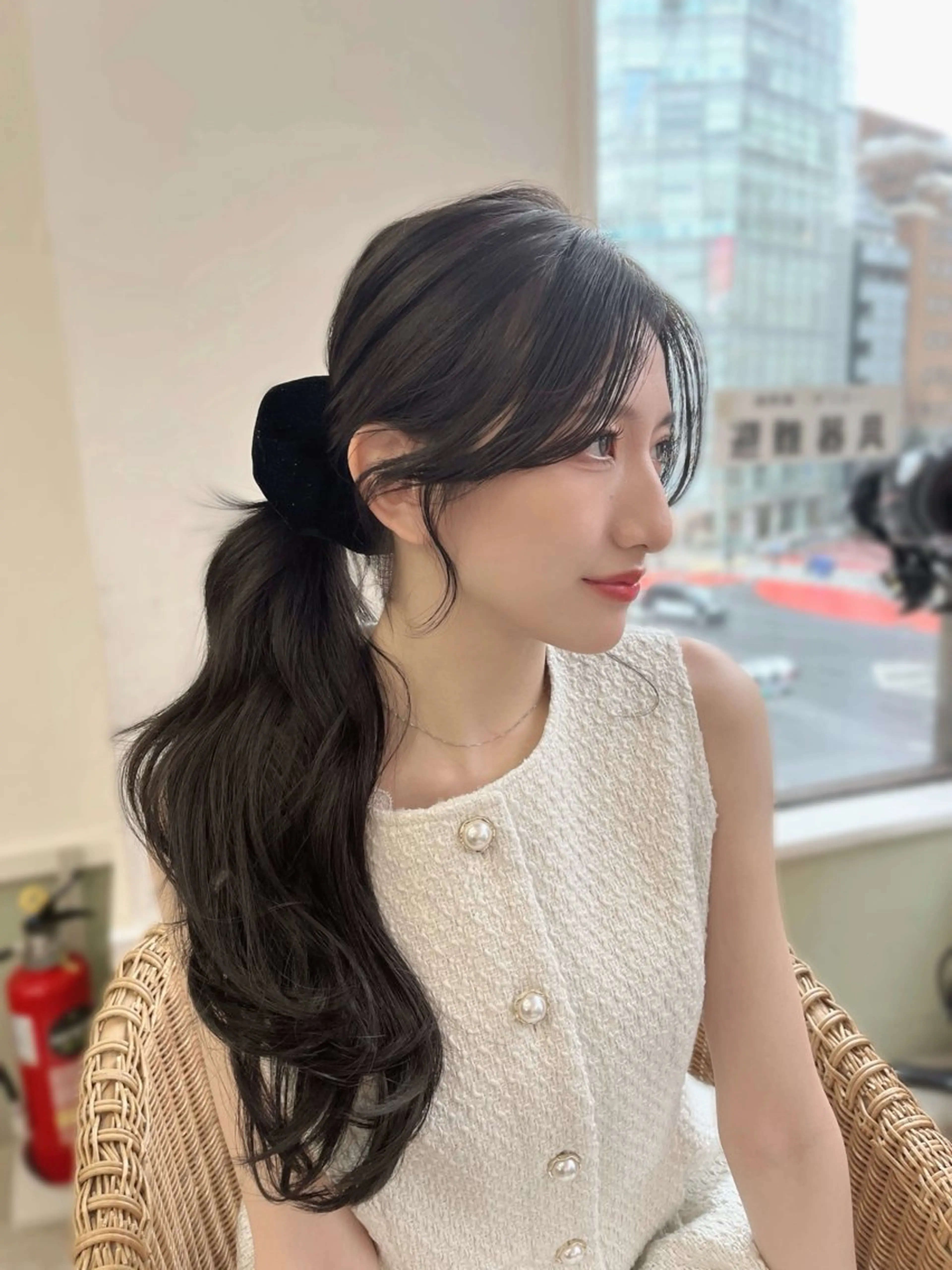 🤍人気No.1🤍前髪顔周りカット+ ケアカラー +超音波クイックトリートメント🪄の写真