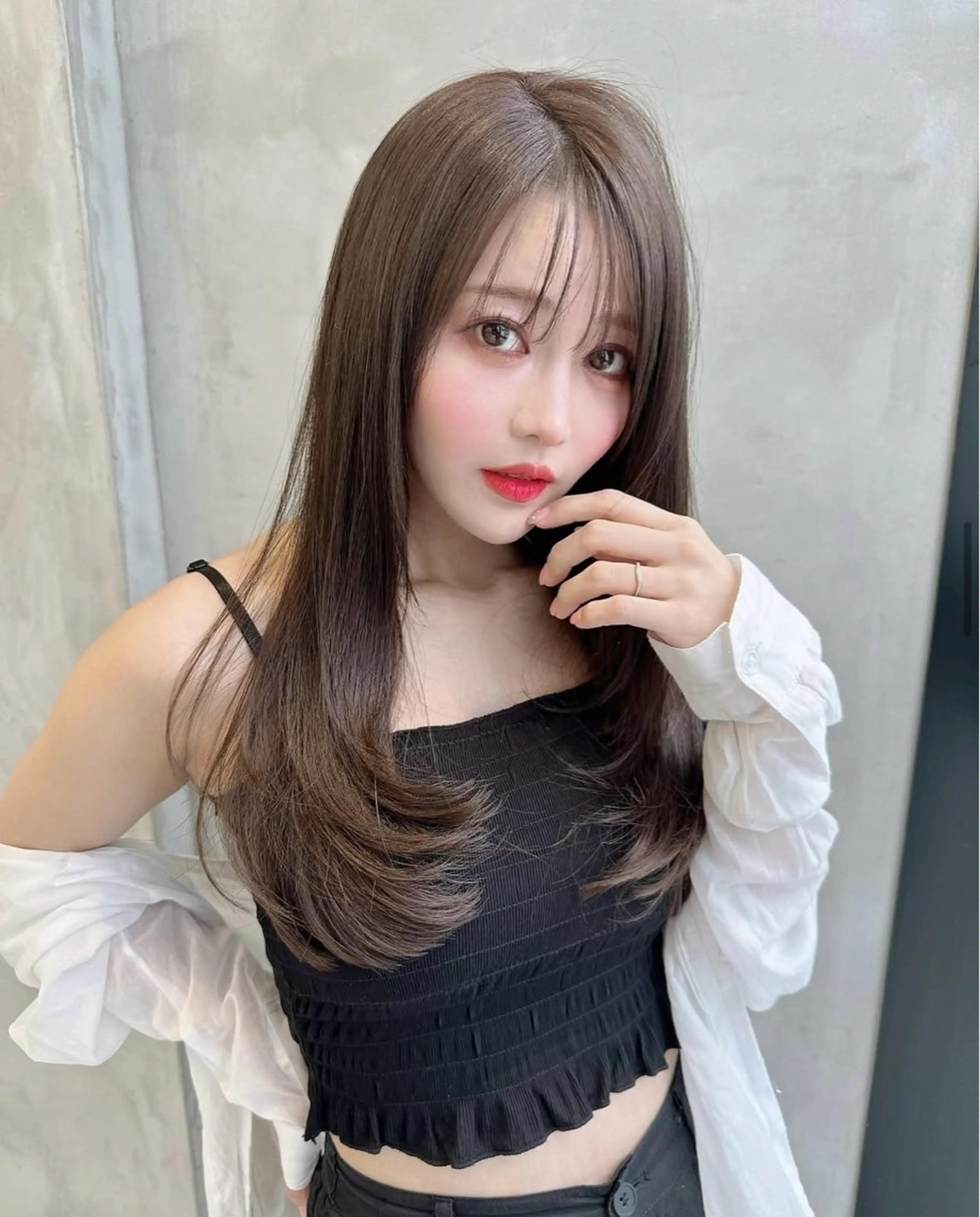 セミロング ヘアカラー トリートメント ハイトーン/韓国 ヘア/RINAのヘアスタイル