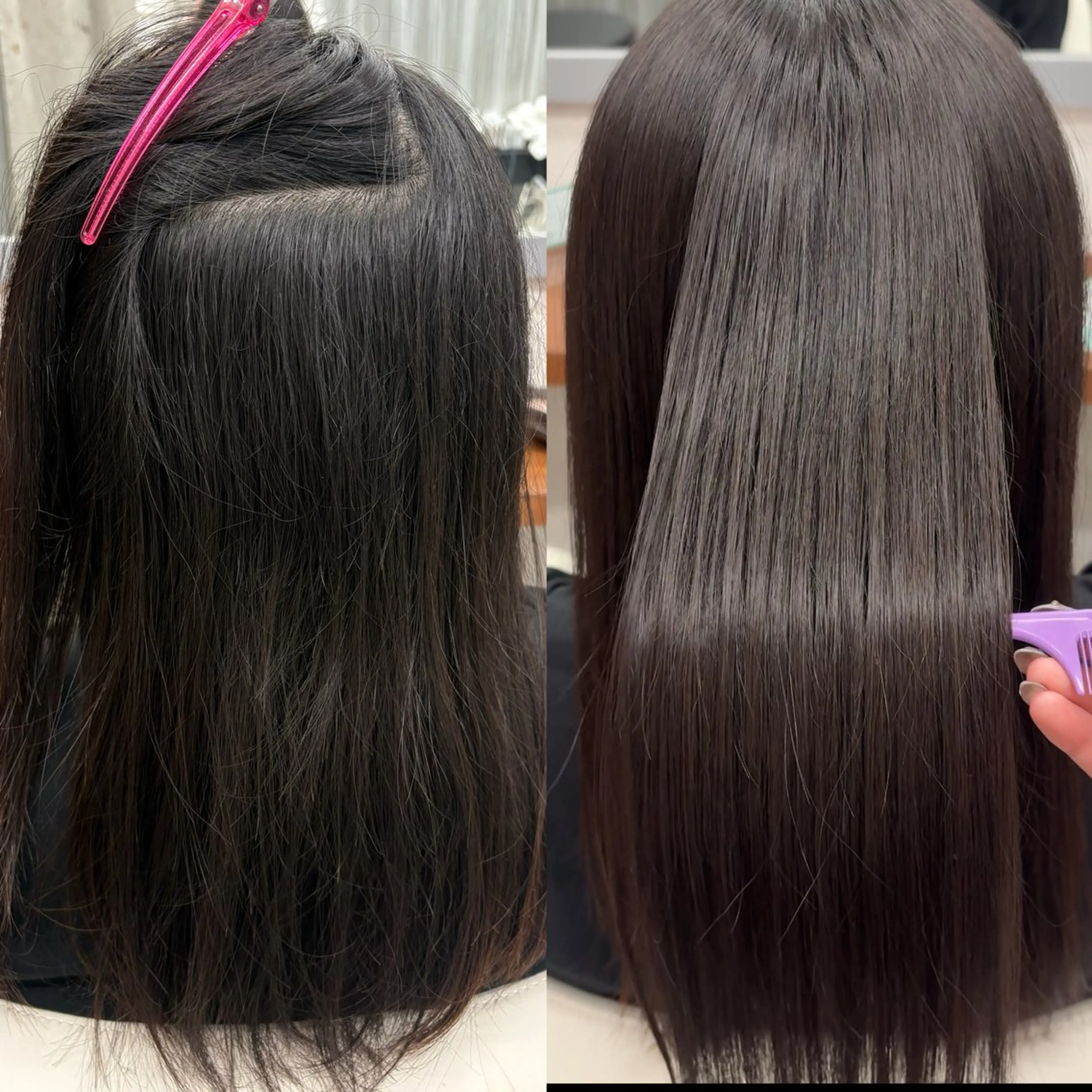 セミロング パーマ 縮毛矯正 VIEW YOKOHAMA所属・透明感カラー ／kana‎🤍のヘアスタイル