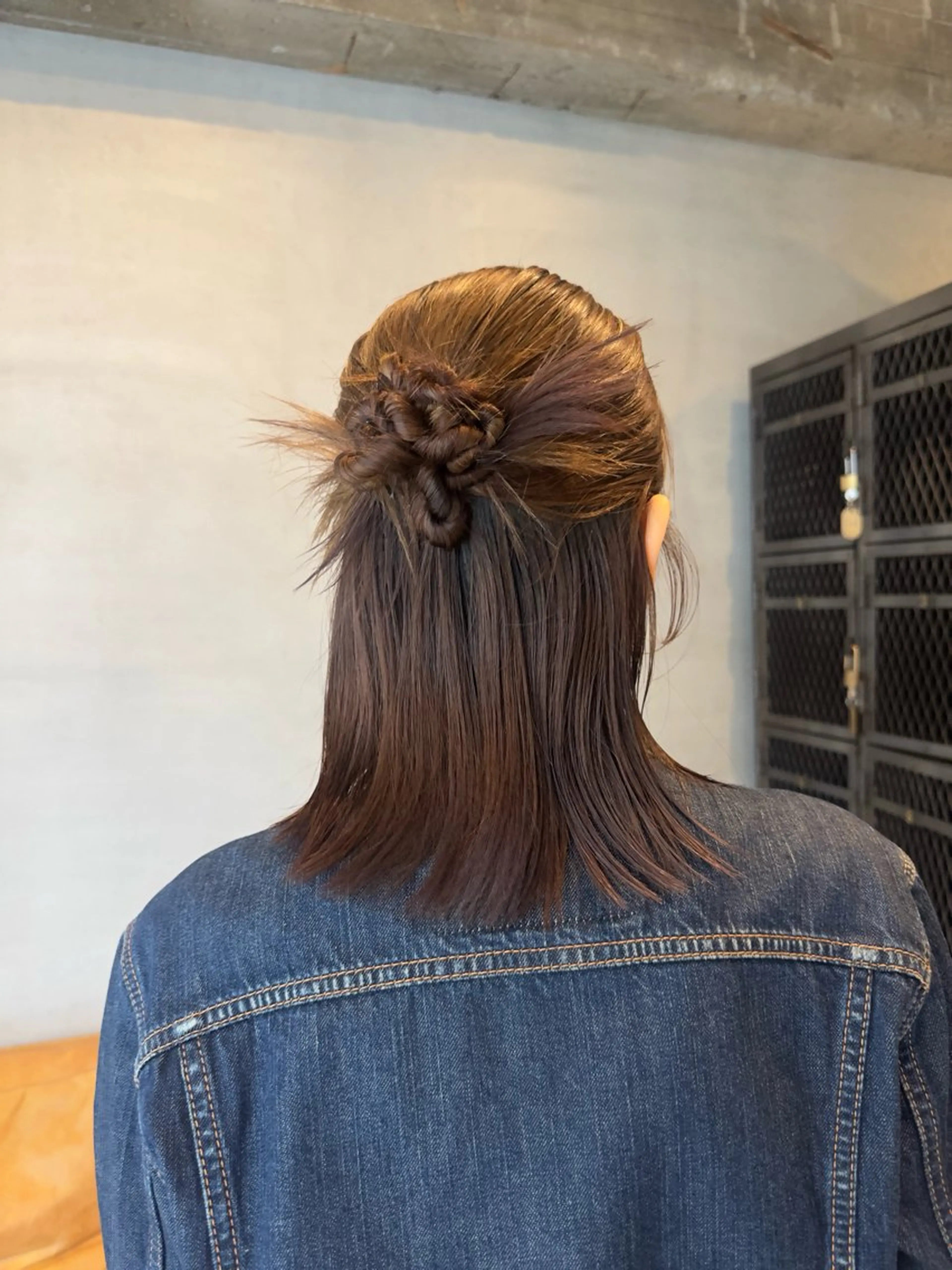 ヘアアレンジ ハーフアップ 森田楓乃/上前津/ 大須/ブリーチカラーのヘアスタイル