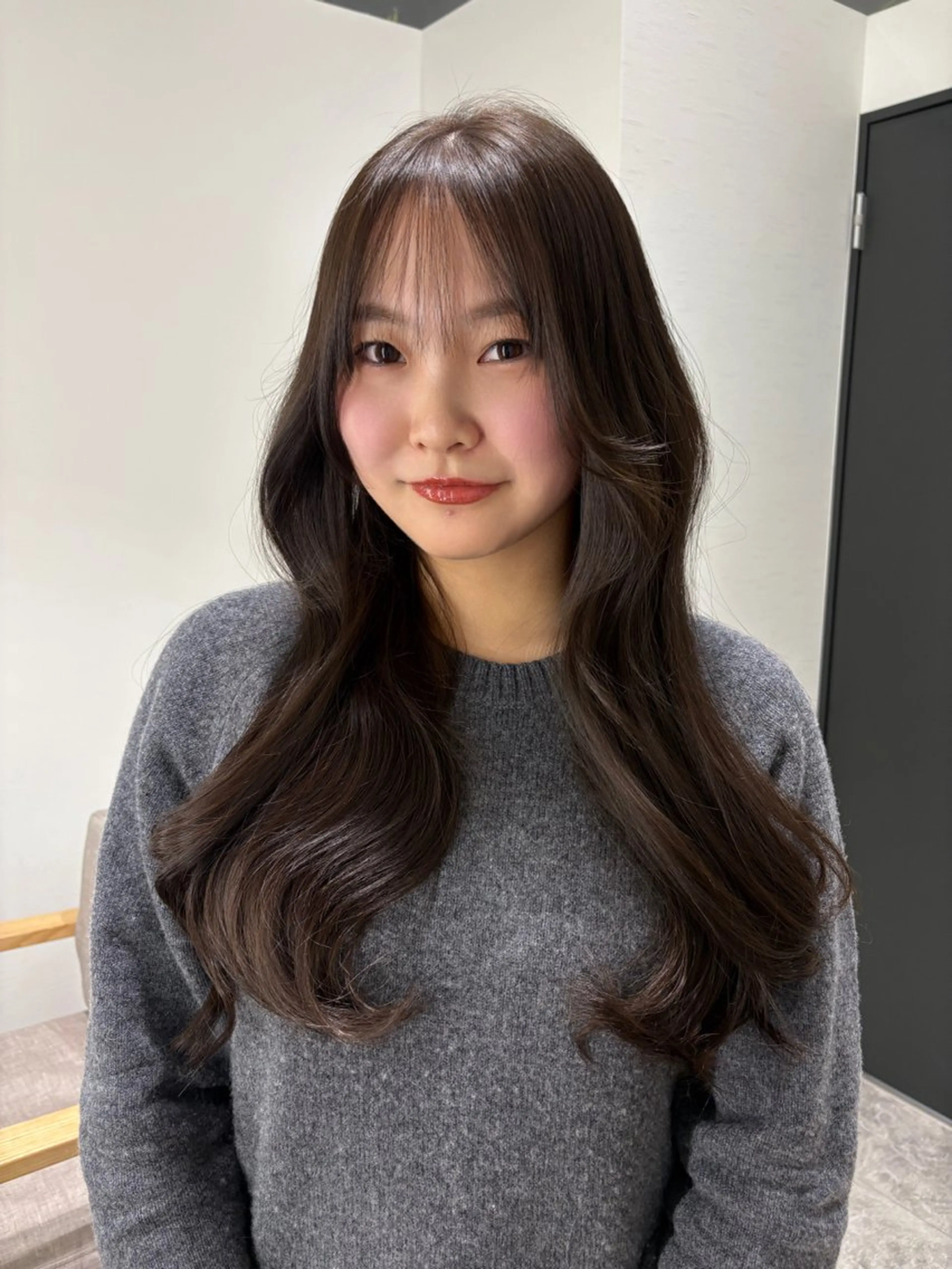 ロング カラー 似合わせ前髪／ 小顔カット🎀そうのヘアスタイル