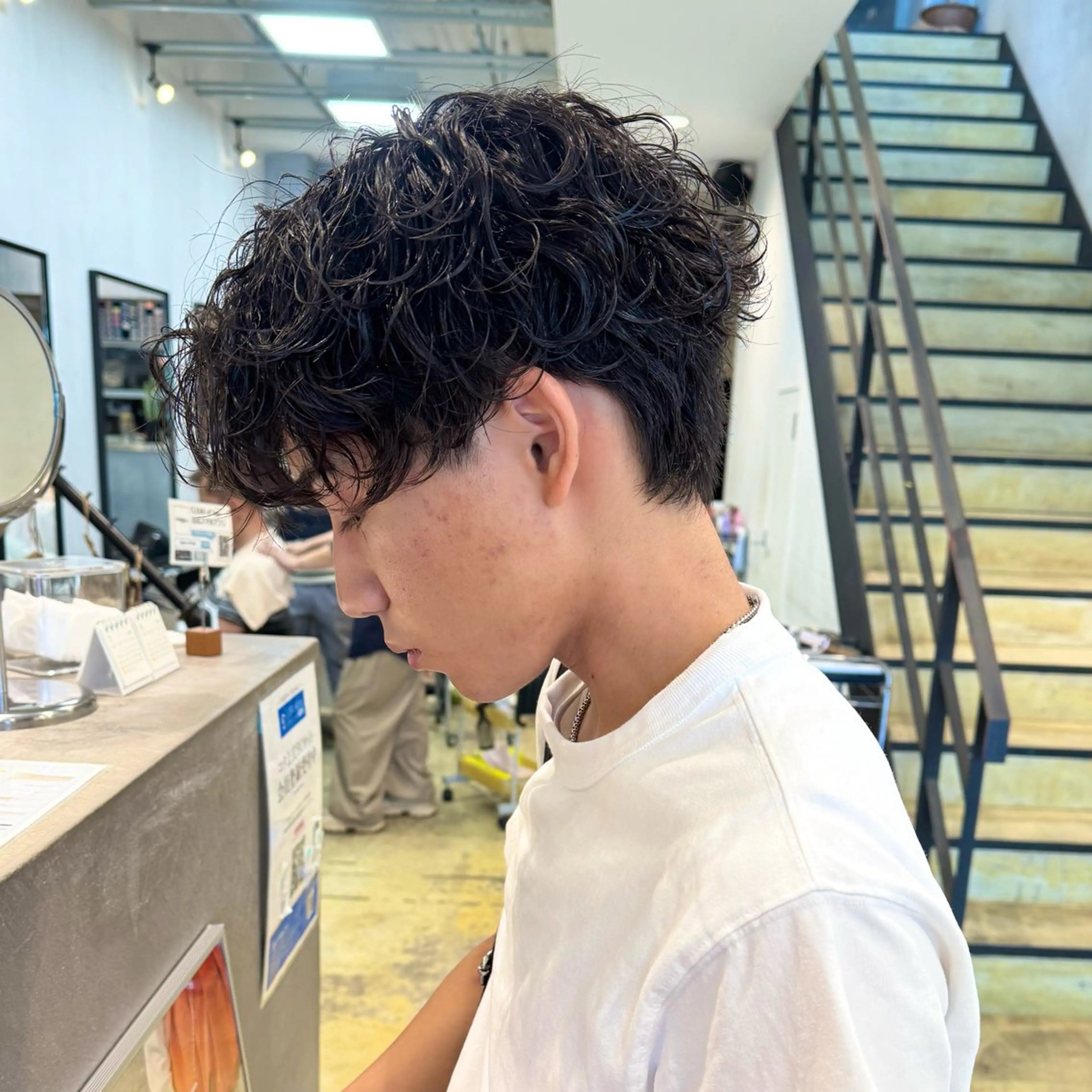 パーマ メンズ カルマパーマ メンズパーマ メンズショート 波巻きパーマ ニュアンスパーマ カット パーマ メンズパーマ/メンズ カット/古川晴輝のヘアスタイル