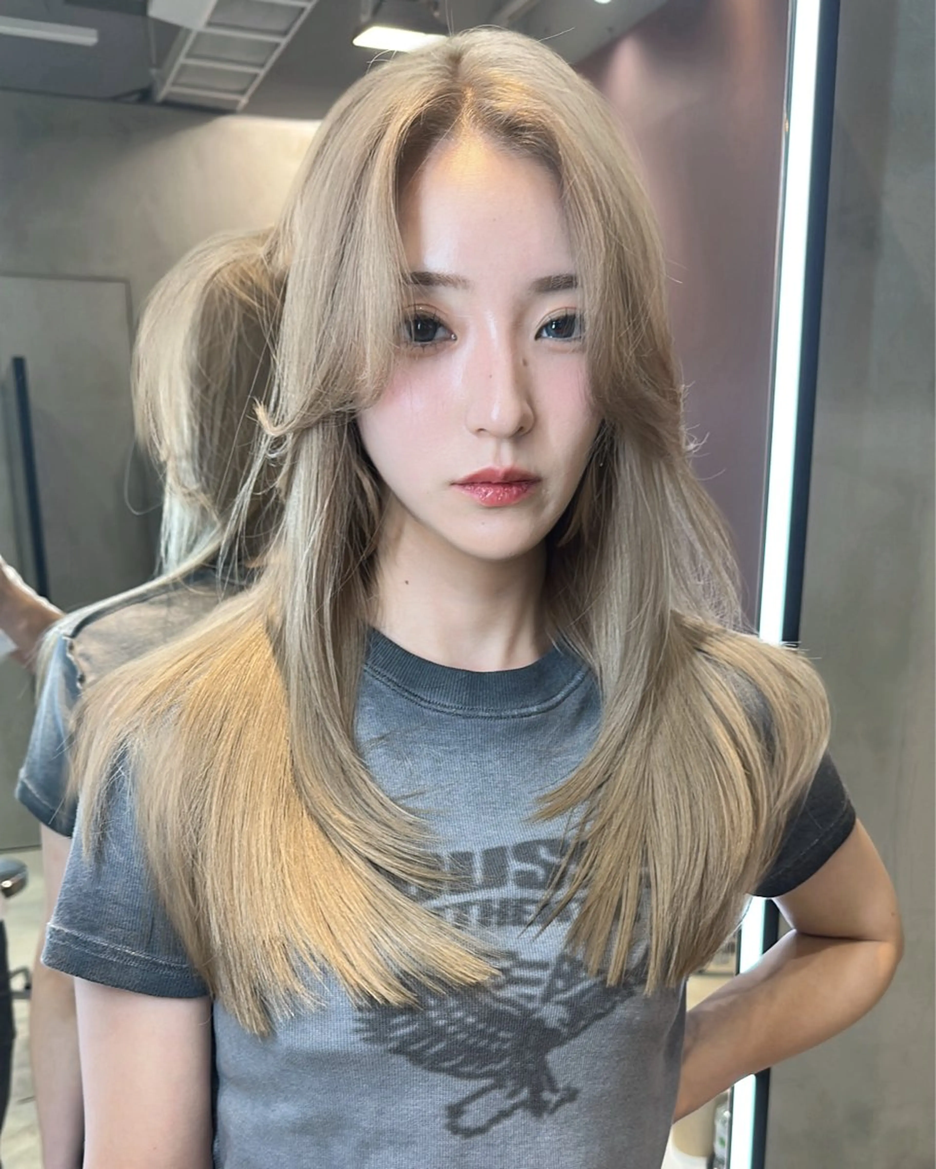 ロング カラー ベージュカラー ハイトーンカラー カット ヘアカラー 中韓🇨🇳🇰🇷 🤍TAKAHIROのヘアスタイル