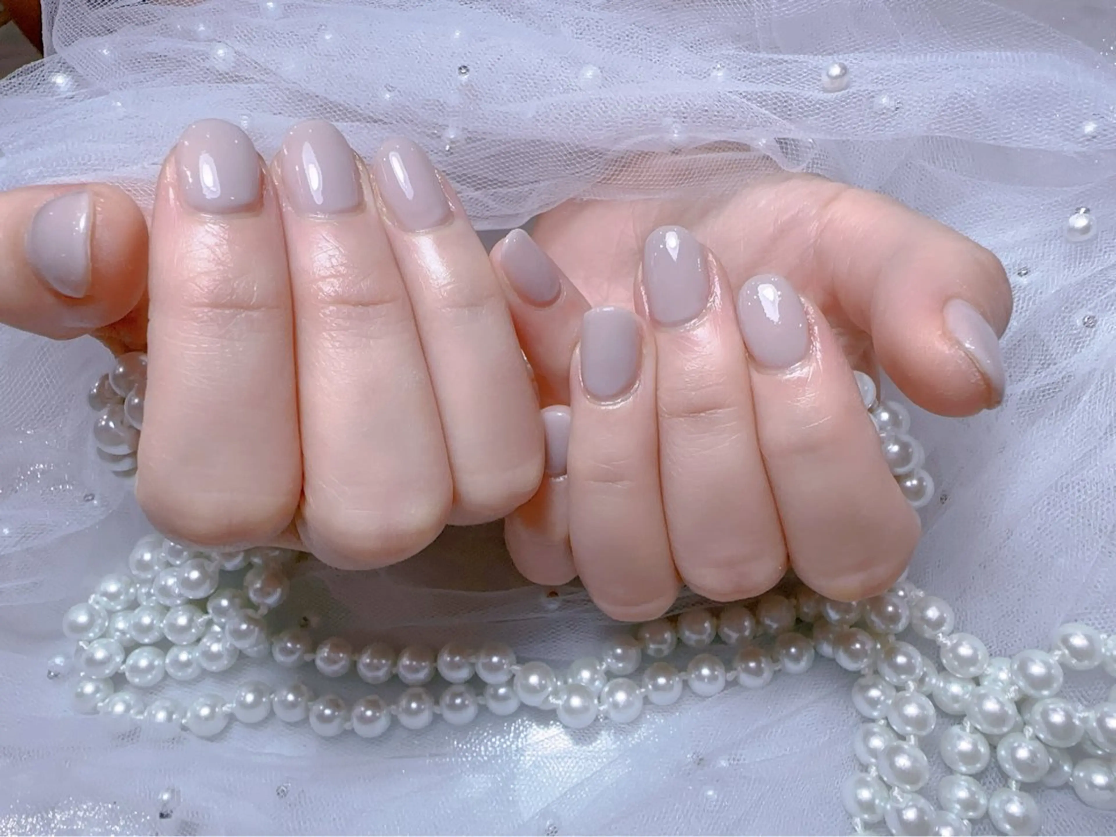 ネイル アートネイル フラッシュネイル フレンチネイル ガラスフレンチ グラデーション You&Me Miyuのネイルデザイン