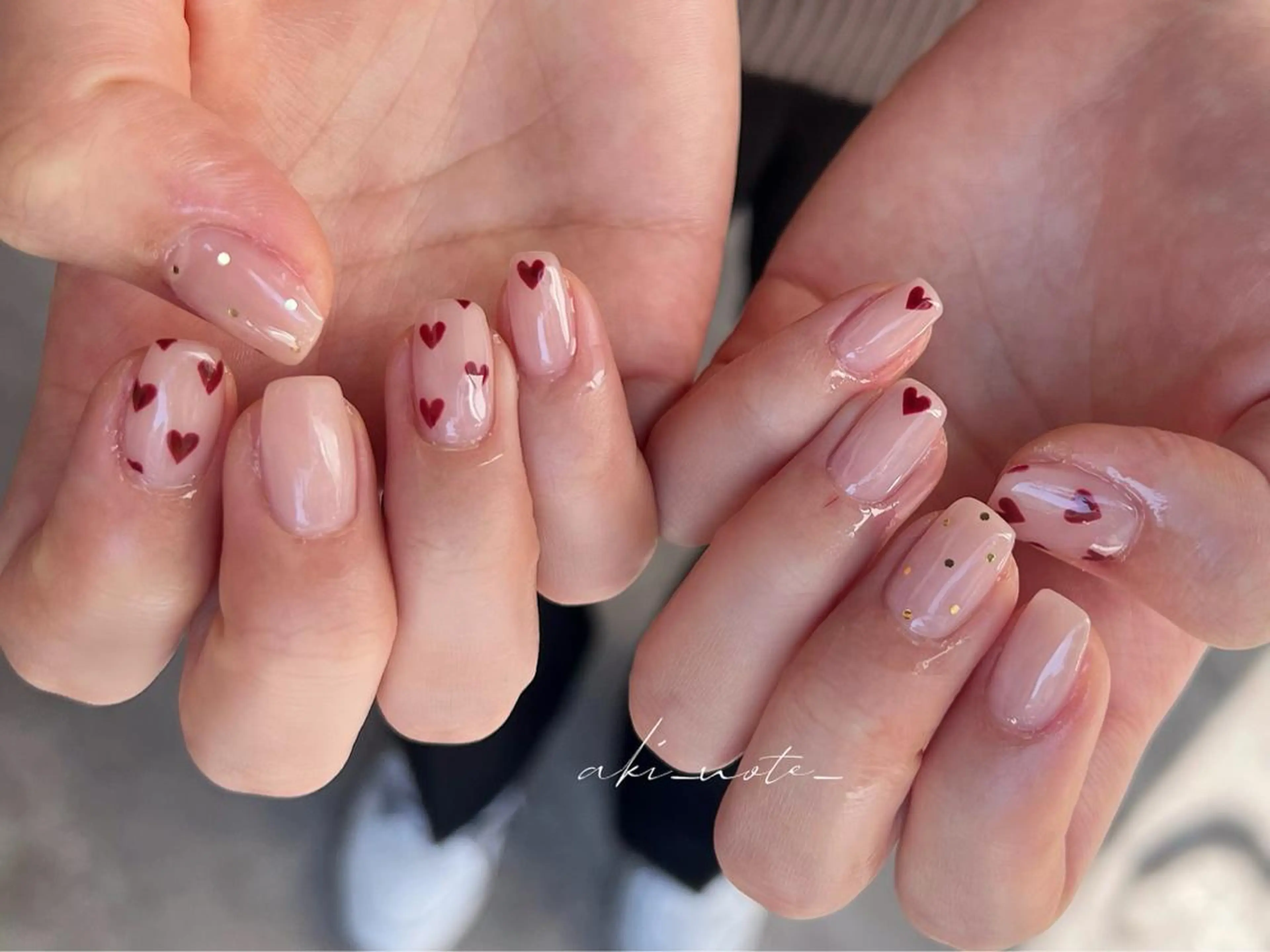 ネイル チークネイル フレンチネイル ハート 氷ネイル・うるうるネイル 韓国ネイル ハンドネイル フットネイル GRANDE大須 栄/店長 aki🌙のネイルデザイン