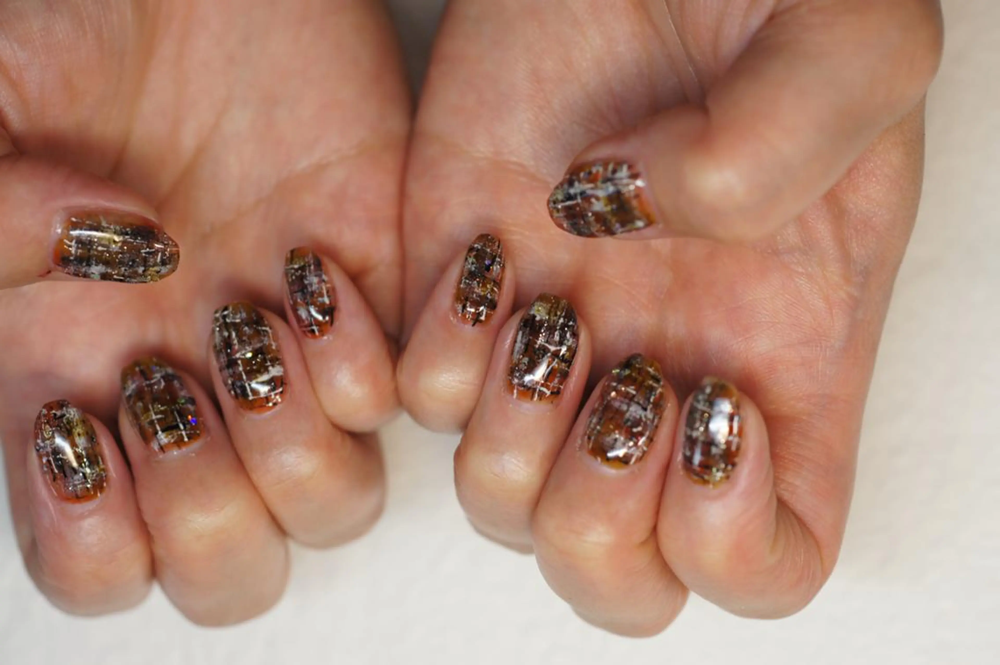 ネイル べっ甲ネイル ツイードネイル nails muu まゆのネイルデザイン