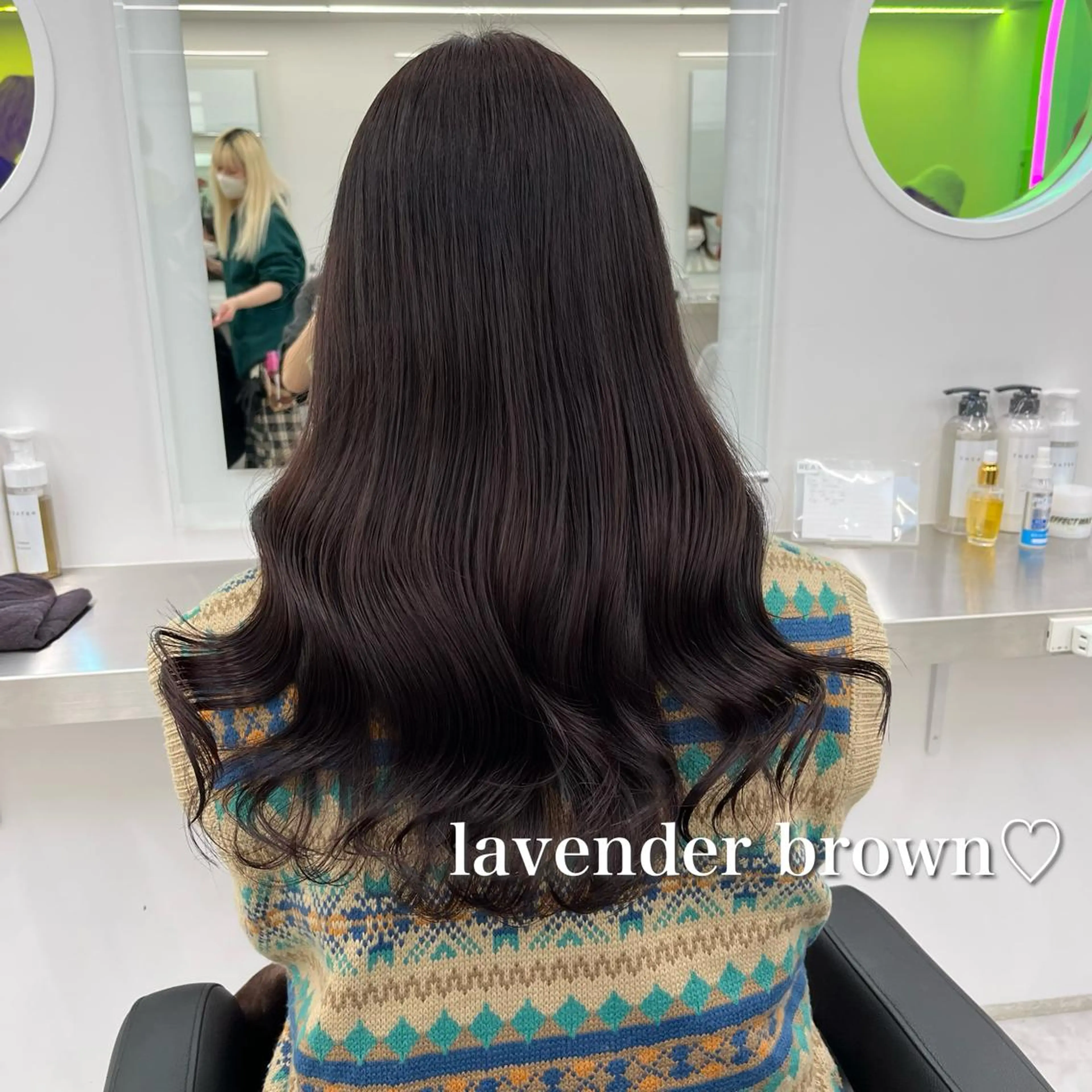 ロング ヘアカラー トリートメント ヘッドスパ ヘアセット 💗韓国暖色ヘア NO.1💗🪽のヘアスタイル